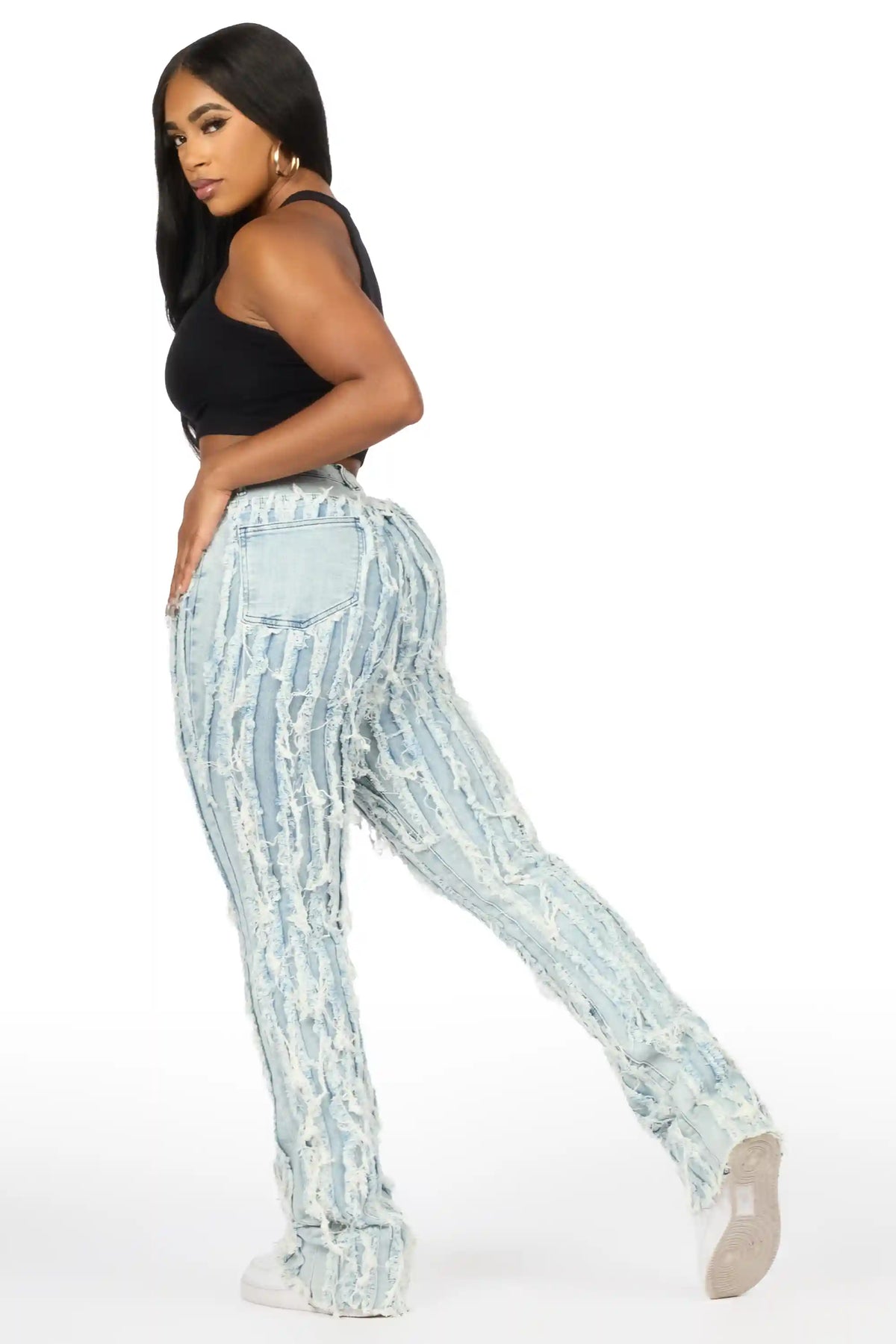 Natalia Light Med. Wash Stacked Flare Jean