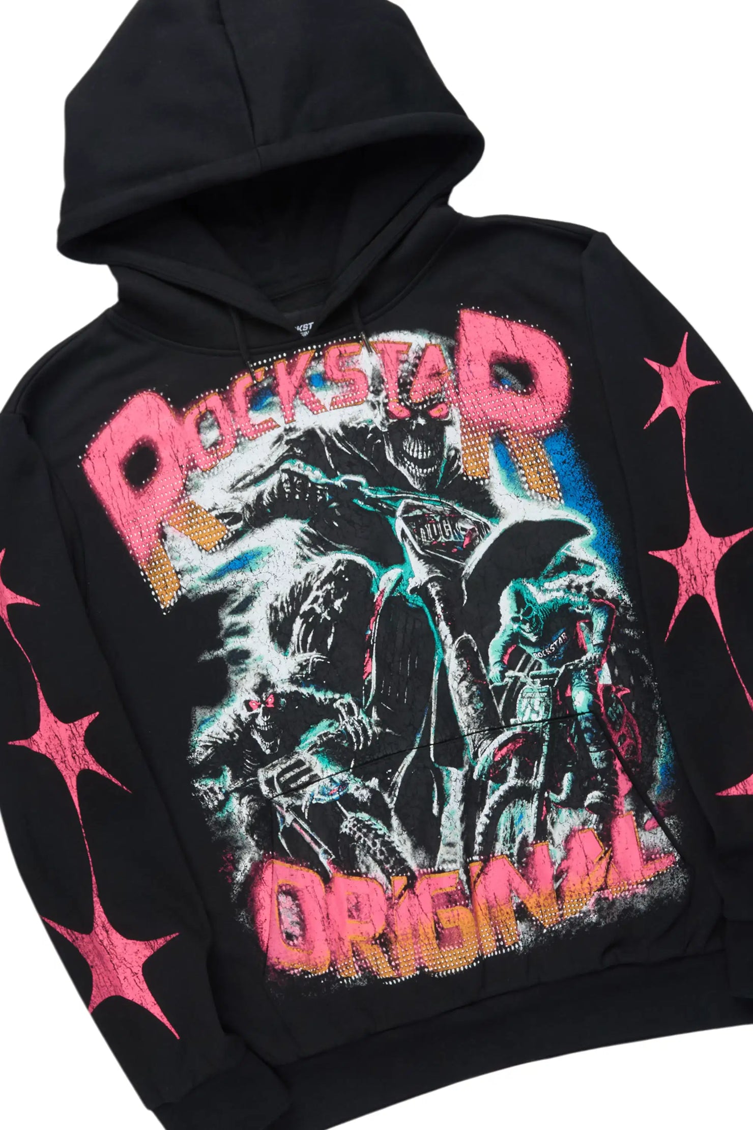 Trezno Black Hoodie/Stacked Pant Track Set