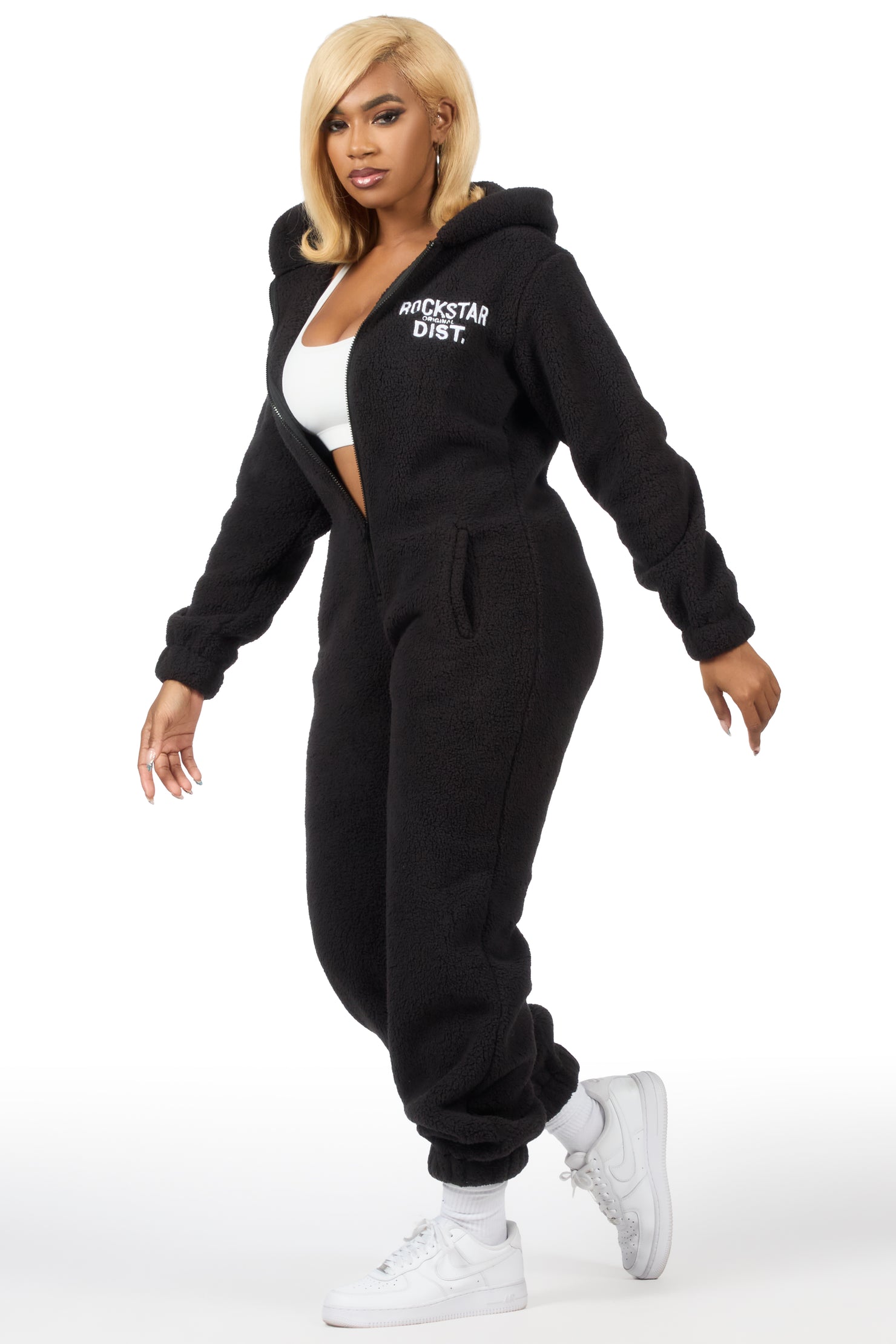 Kimani Black Sherpa Jumpsuit