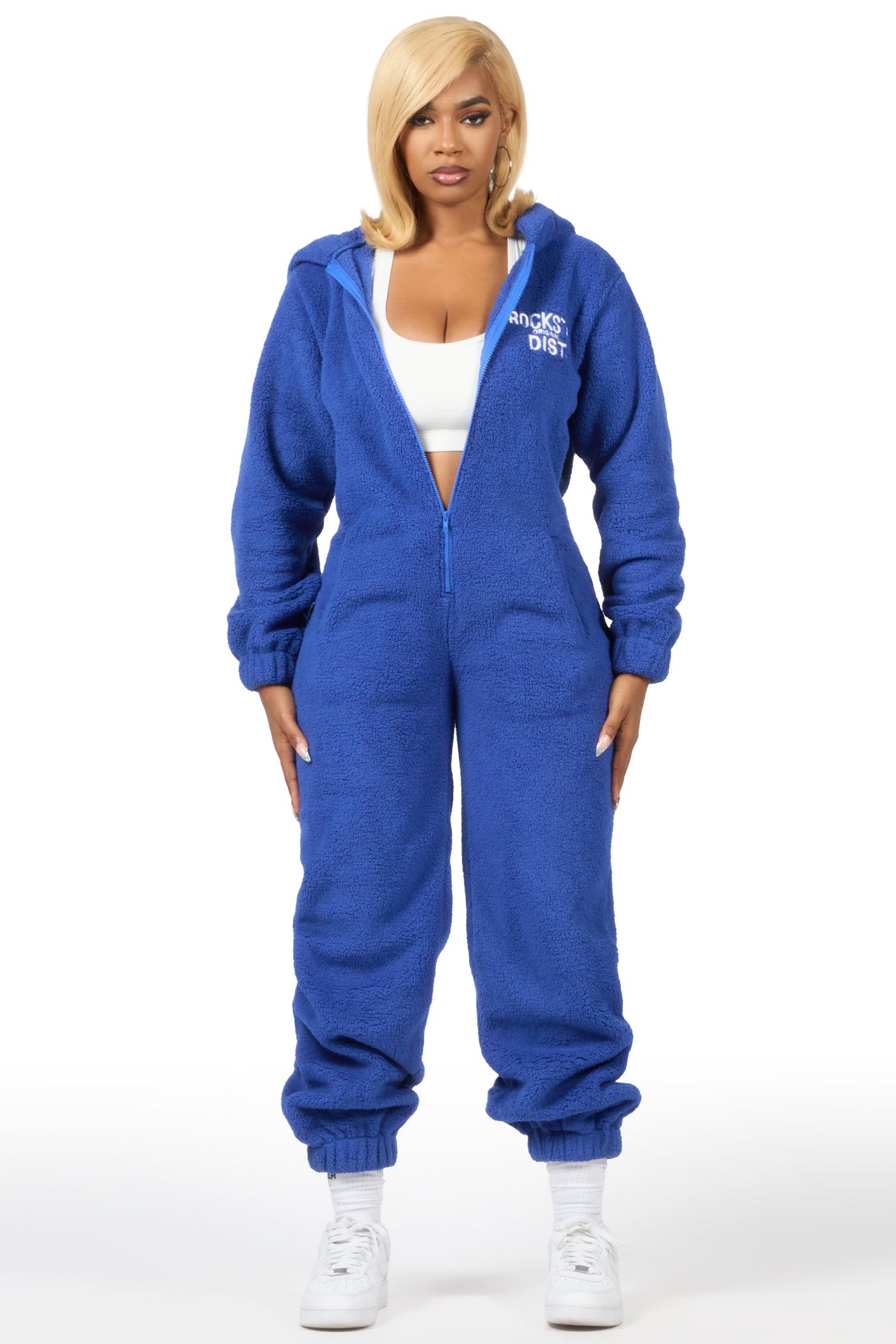 Kimani Royal Blue Sherpa Jumpsuit
