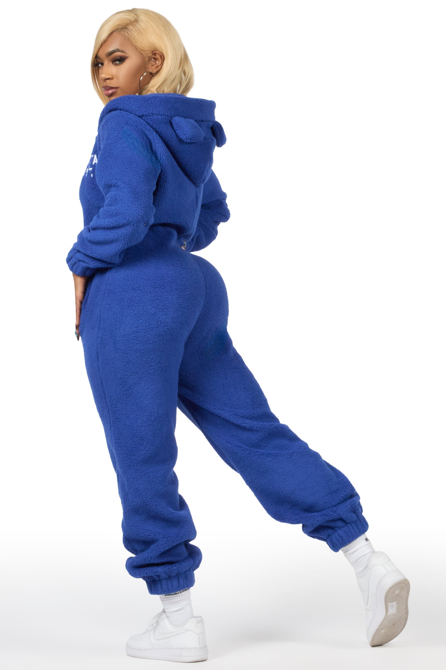 Kimani Royal Blue Sherpa Jumpsuit
