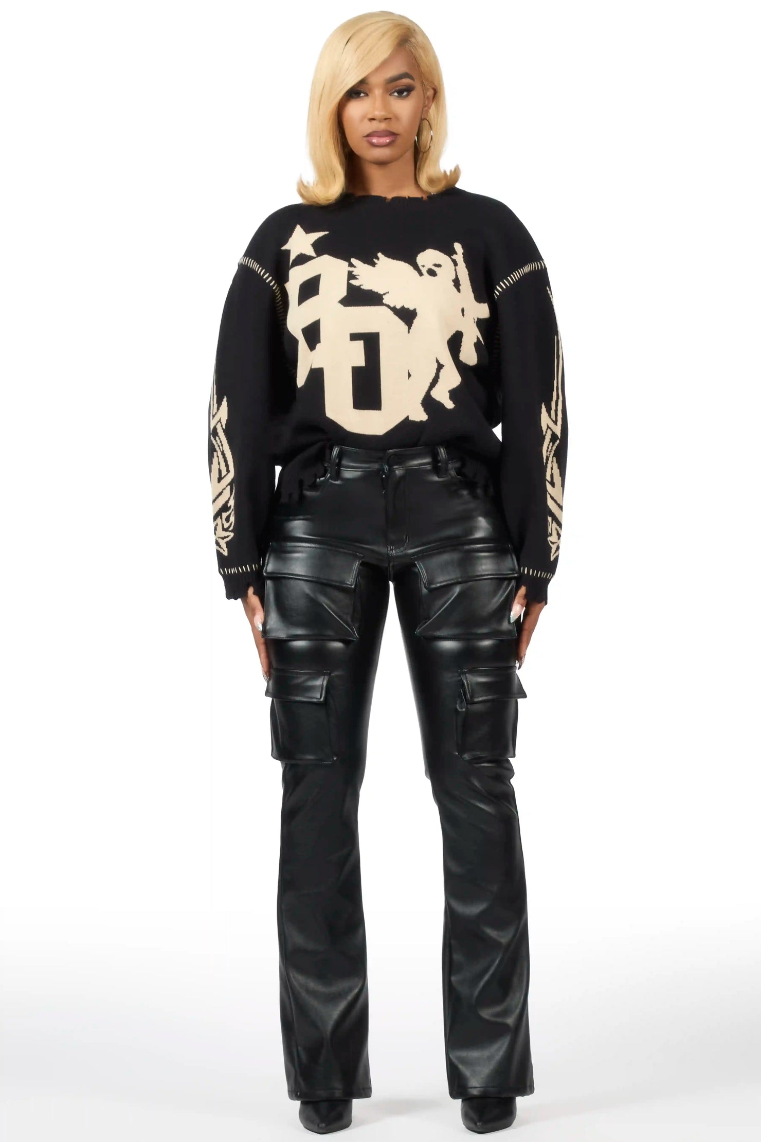 Arkesha Black Crewneck Sweatshirt