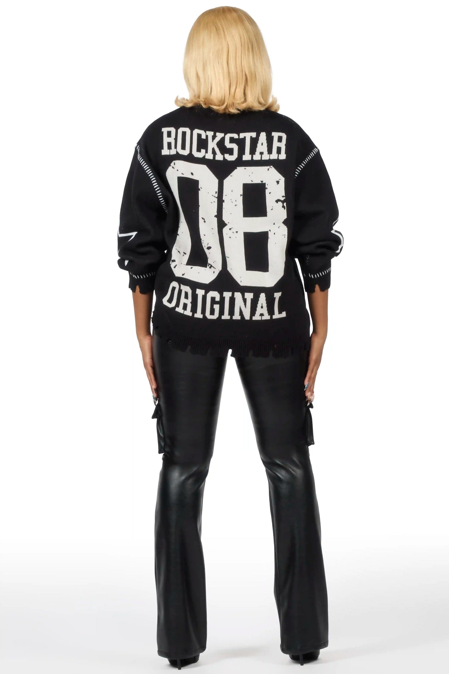 JayNia Black Crewneck Sweatshirt