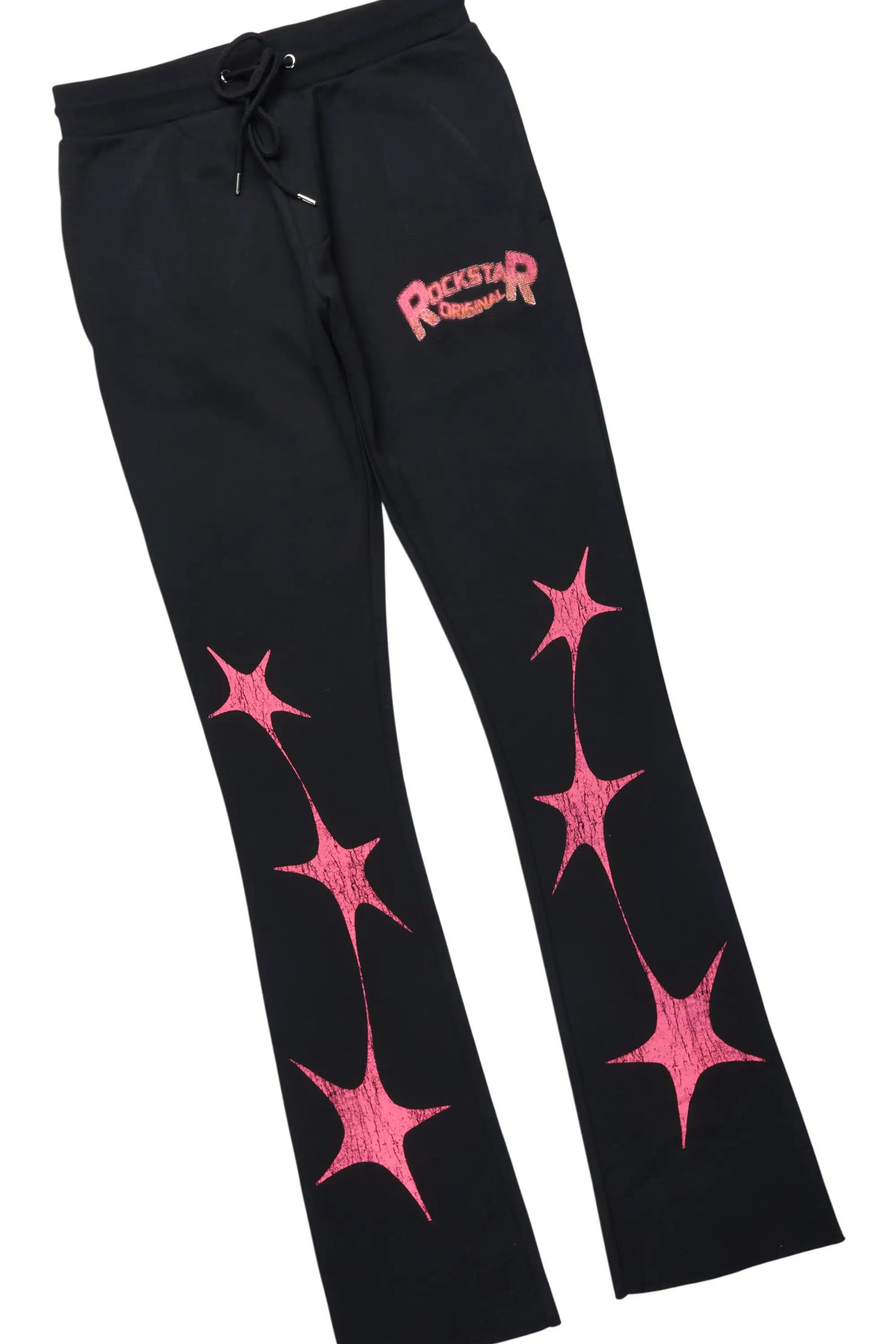 Trezno Black Hoodie/Stacked Pant Track Set