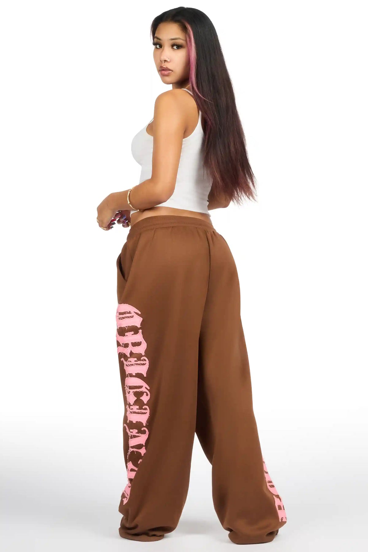 Camrona Brown Patched Baggy Track Pant