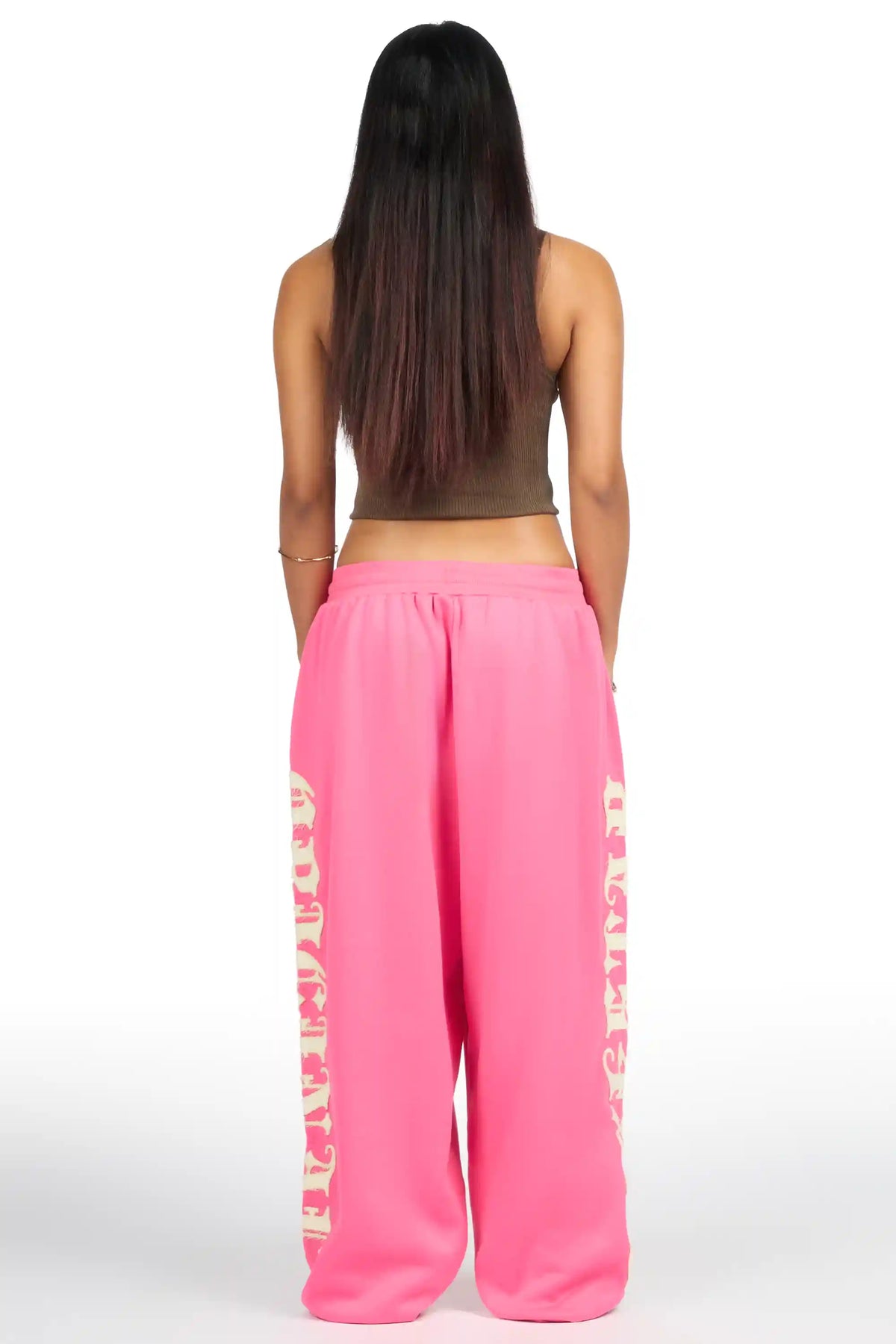 Camrona Pink Patched Baggy Track Pant