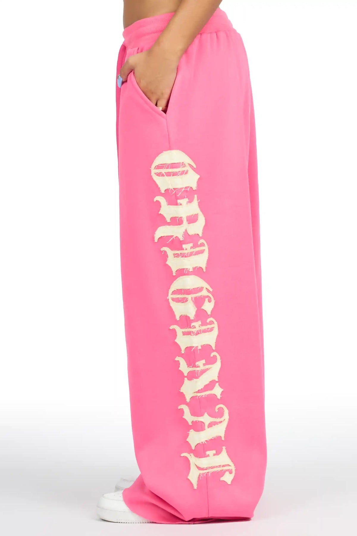 Camrona Pink Patched Baggy Track Pant