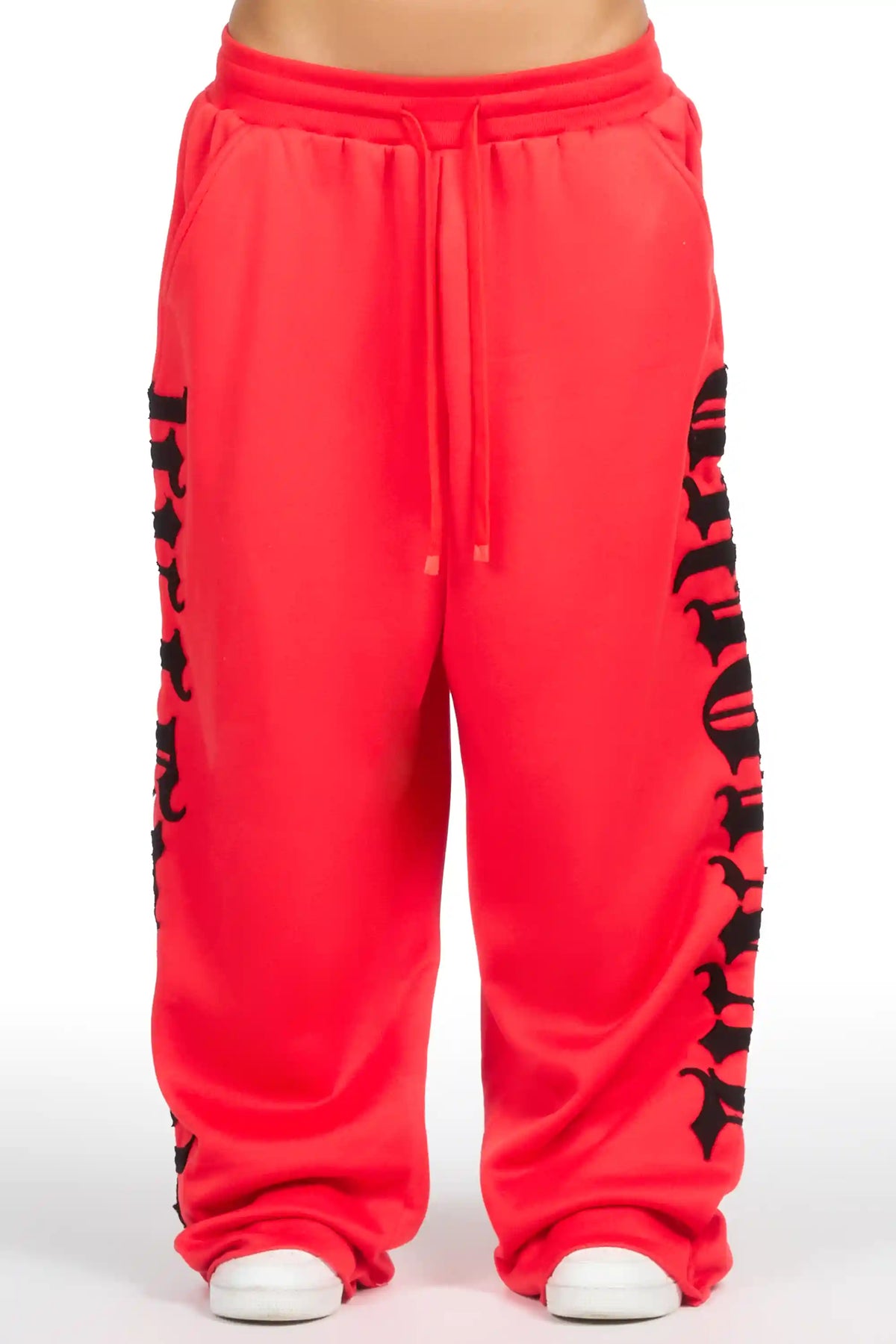 Camrona Red/Black Patched Baggy Track Pant