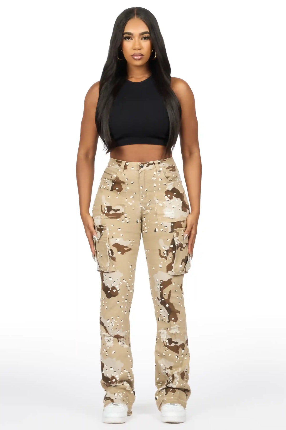 Kamron 2.0 Desert Camo Cargo Stacked Flare Jean