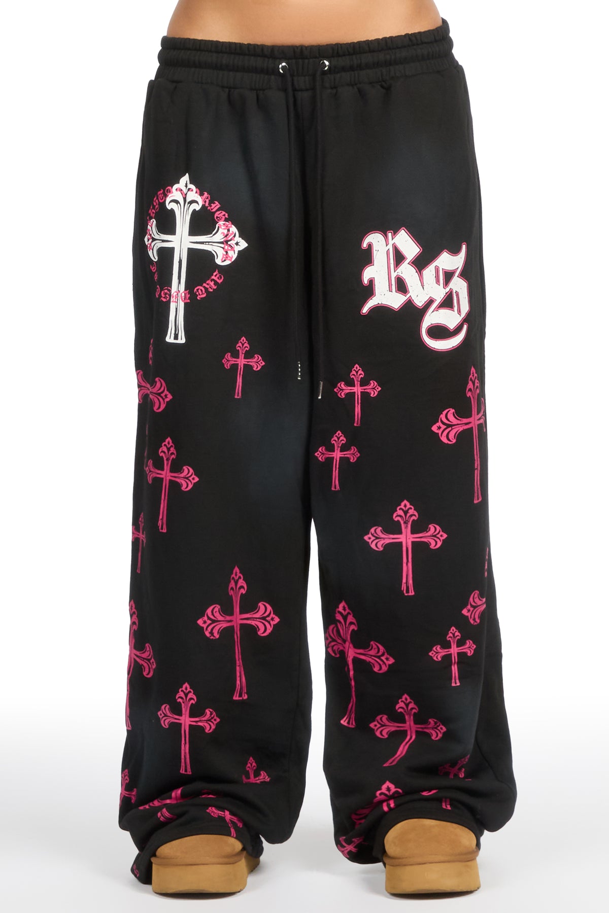 Tonnea Black Baggy Fit Track Pant