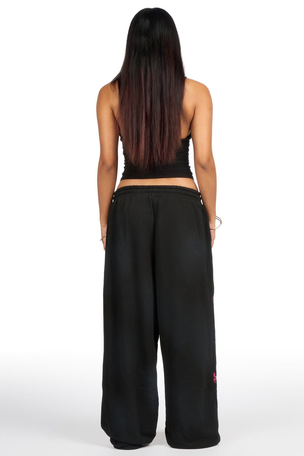 Tonnea Black Baggy Fit Track Pant