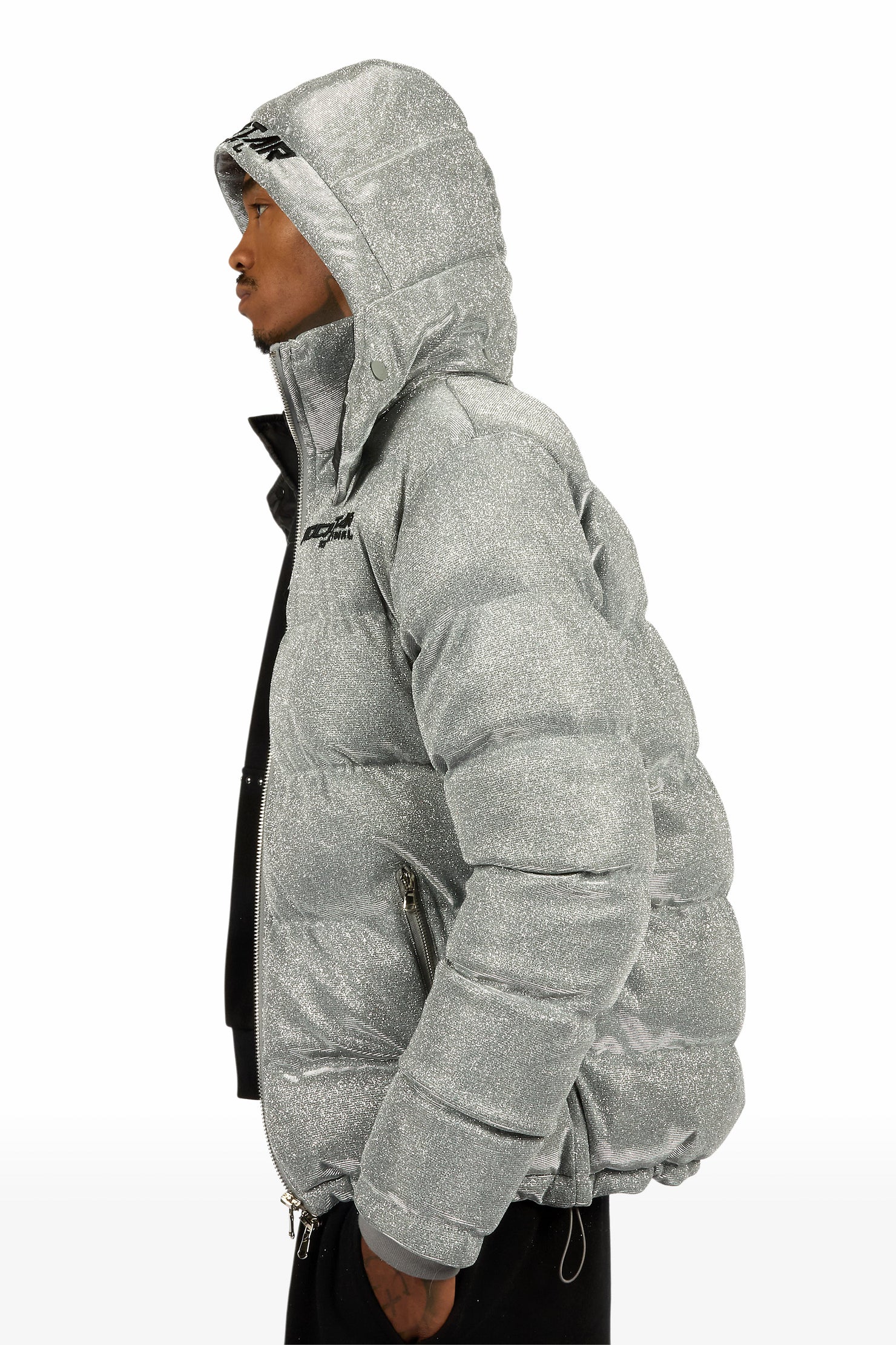 Gleam Silver Puffer Jacket