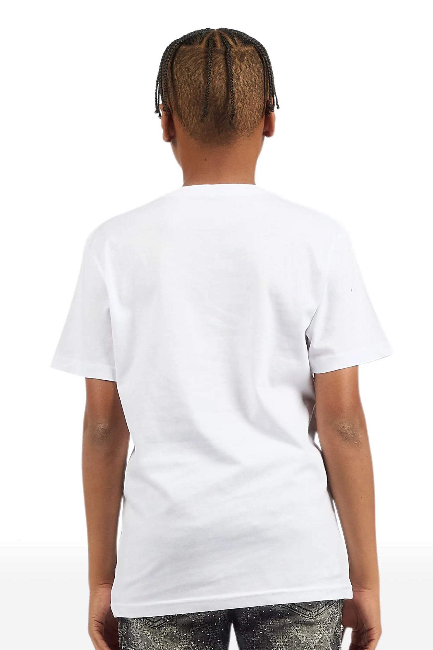 Boys Bragix White Graphic T-Shirt