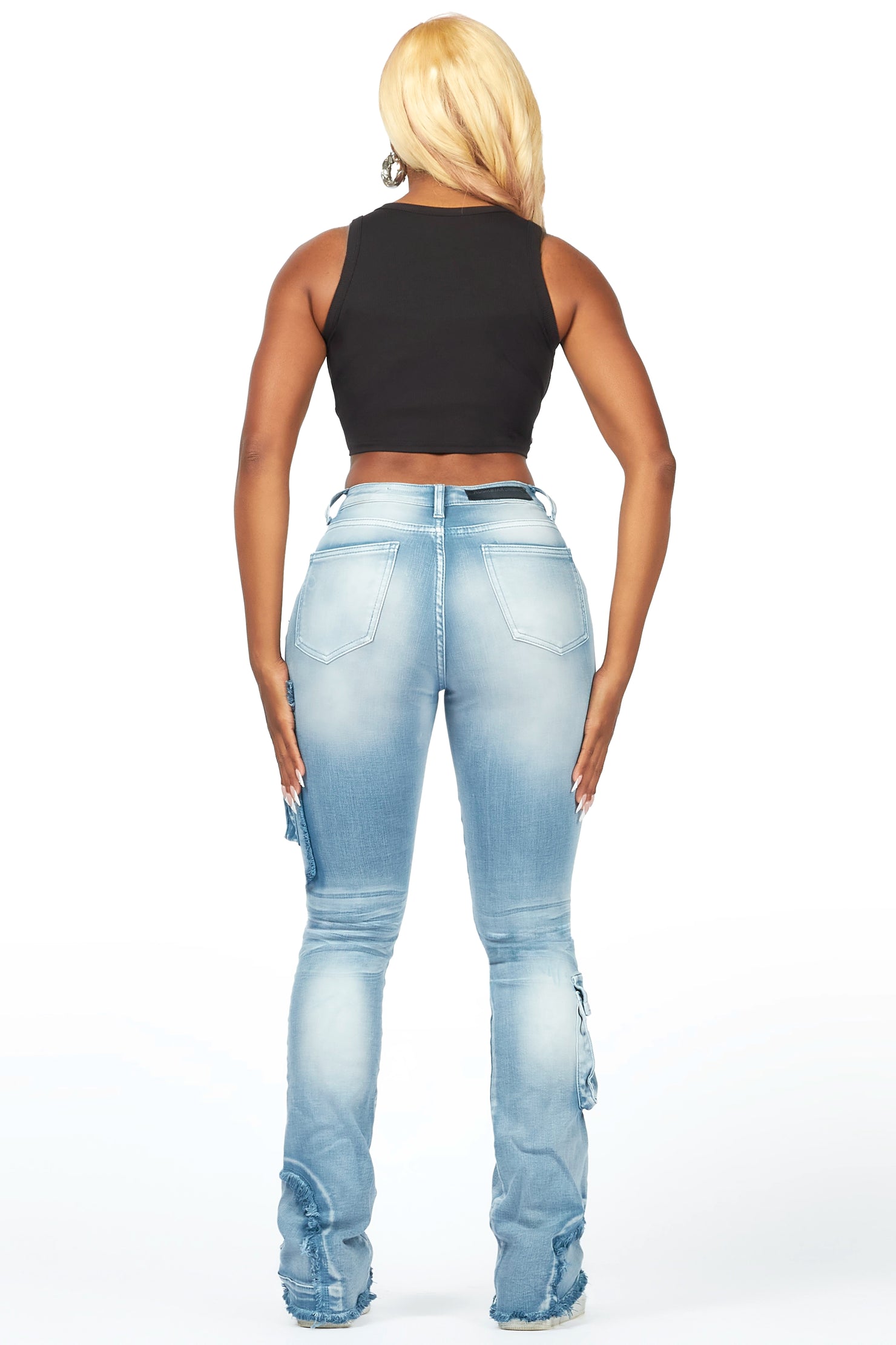 Kambry Blue Stacked Flare Jean