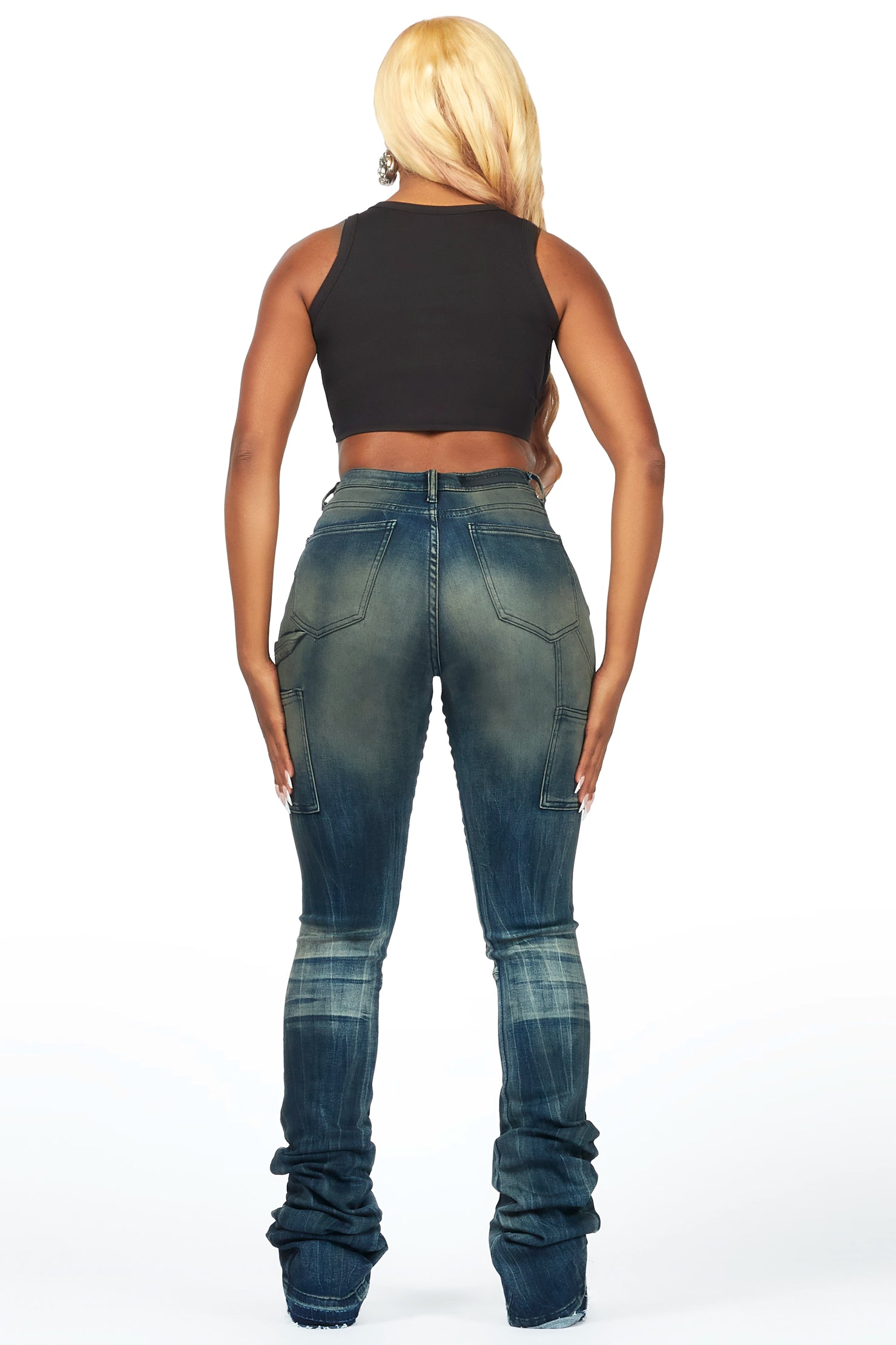 Ashlee Tinted Dark Wash Super Stacked Jean