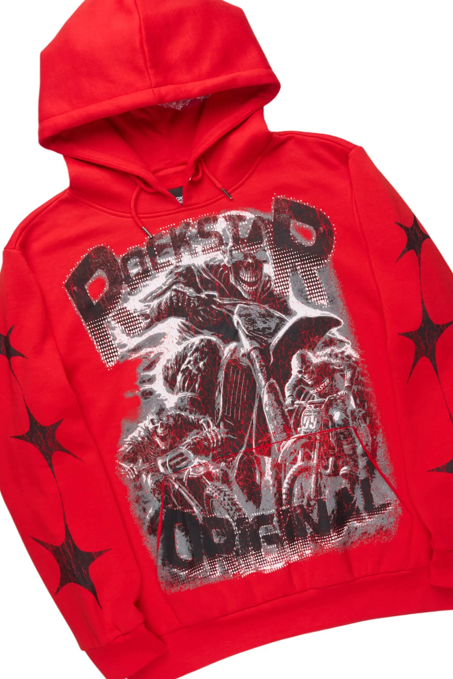 Trezno Red Hoodie/Stacked Pant Track Set