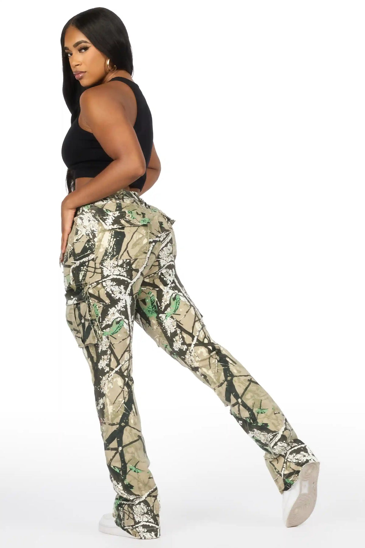Kamron 2.0 Tree Camo Cargo Stacked Flare Jean