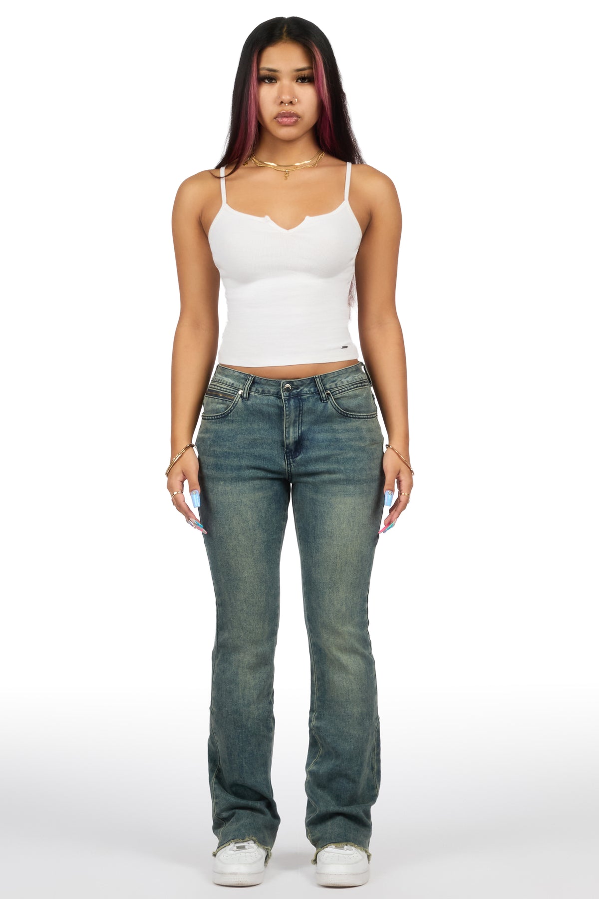 Tiriea Tint Wash Low Rise Stretch Bootcut Jean