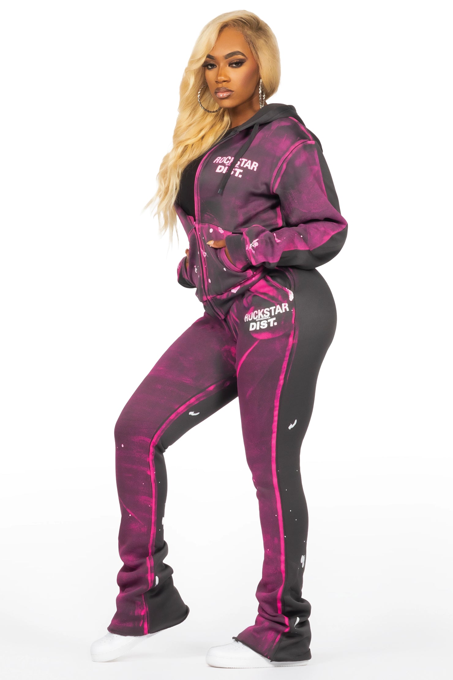 Martina Dark Grey Zip Up Super Stacked Trackset