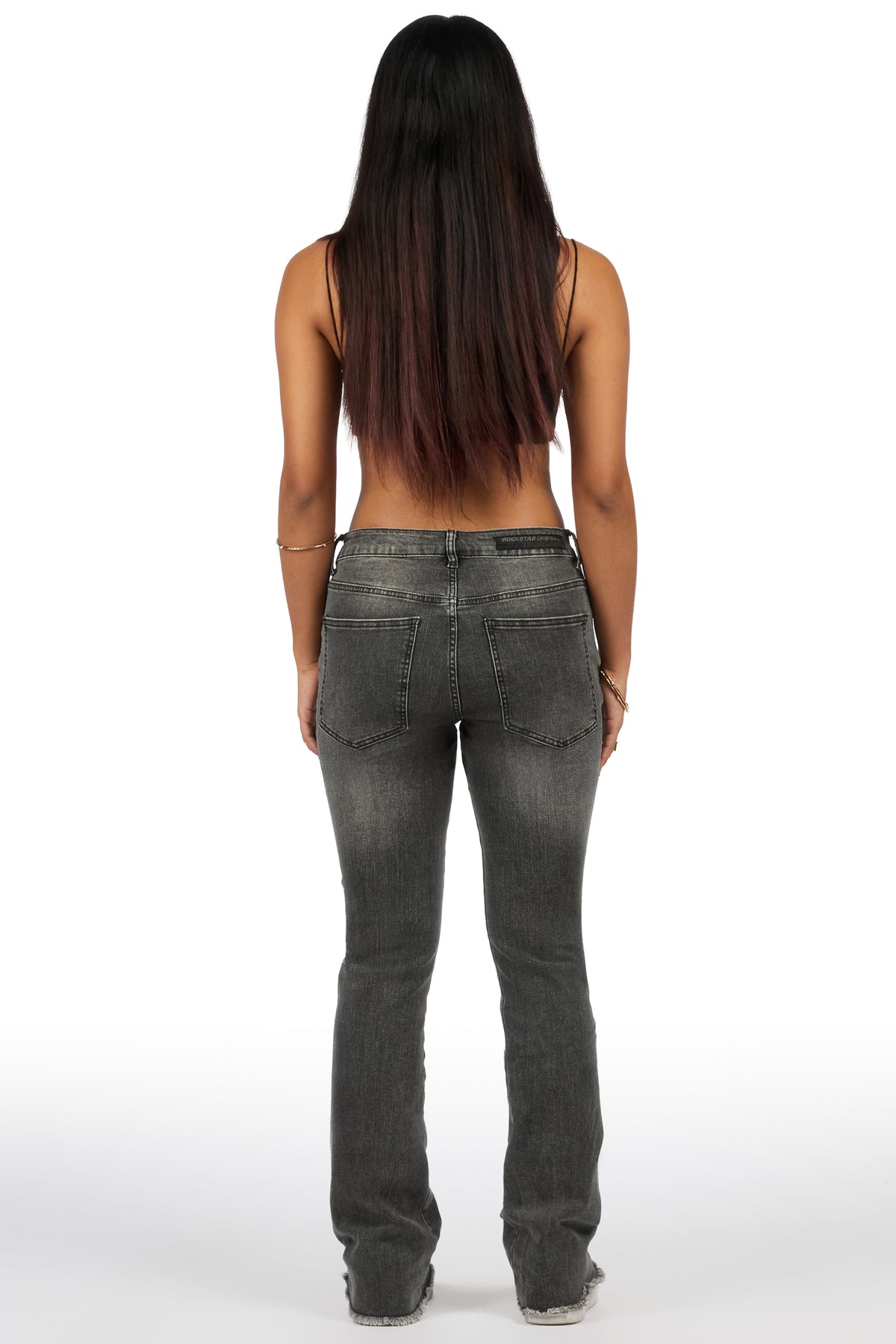 Tiriea Grey Wash Low Rise Stretch Bootcut Jean