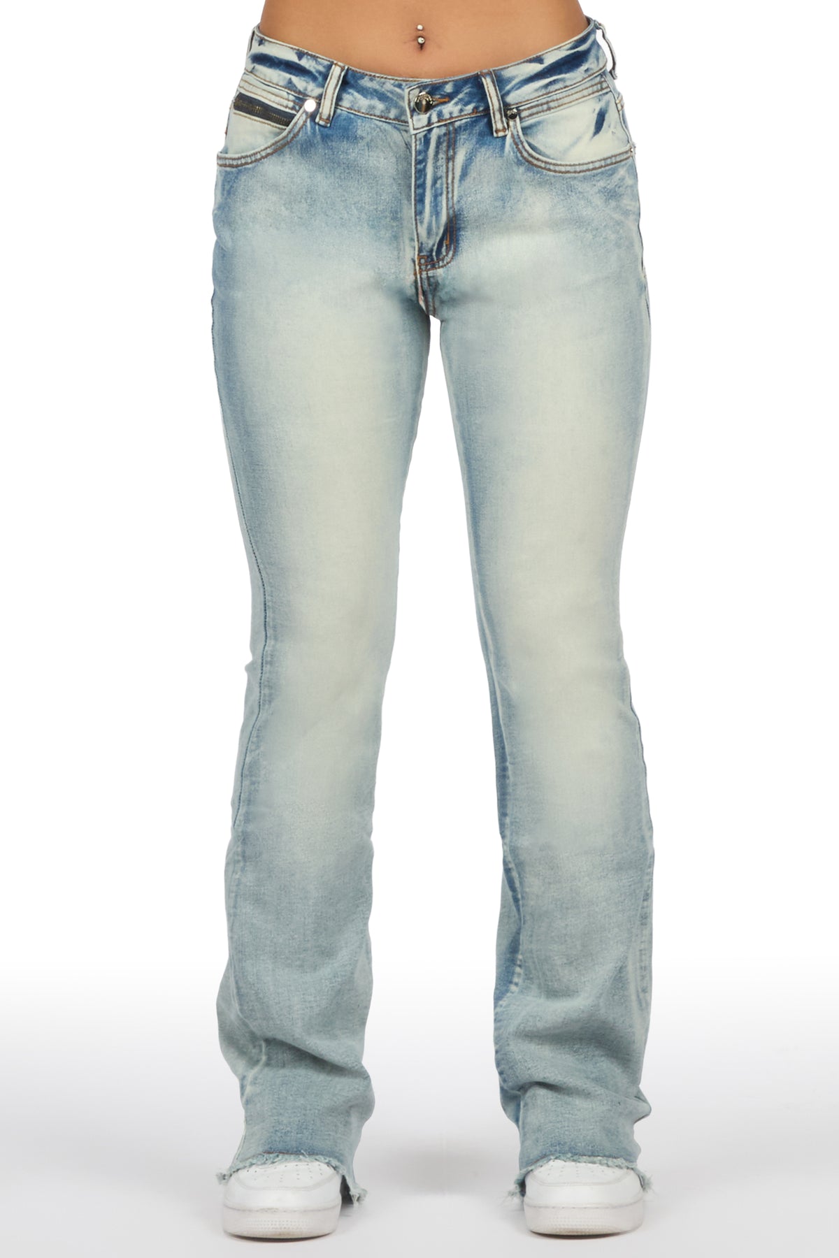 Tiriea Light Wash Low Rise Stretch Bootcut Jean