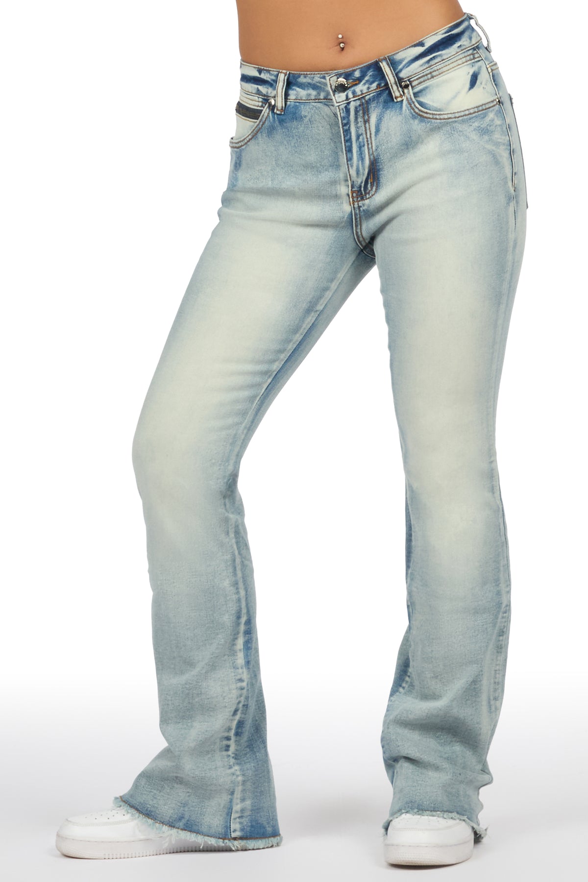 Tiriea Light Wash Low Rise Stretch Bootcut Jean