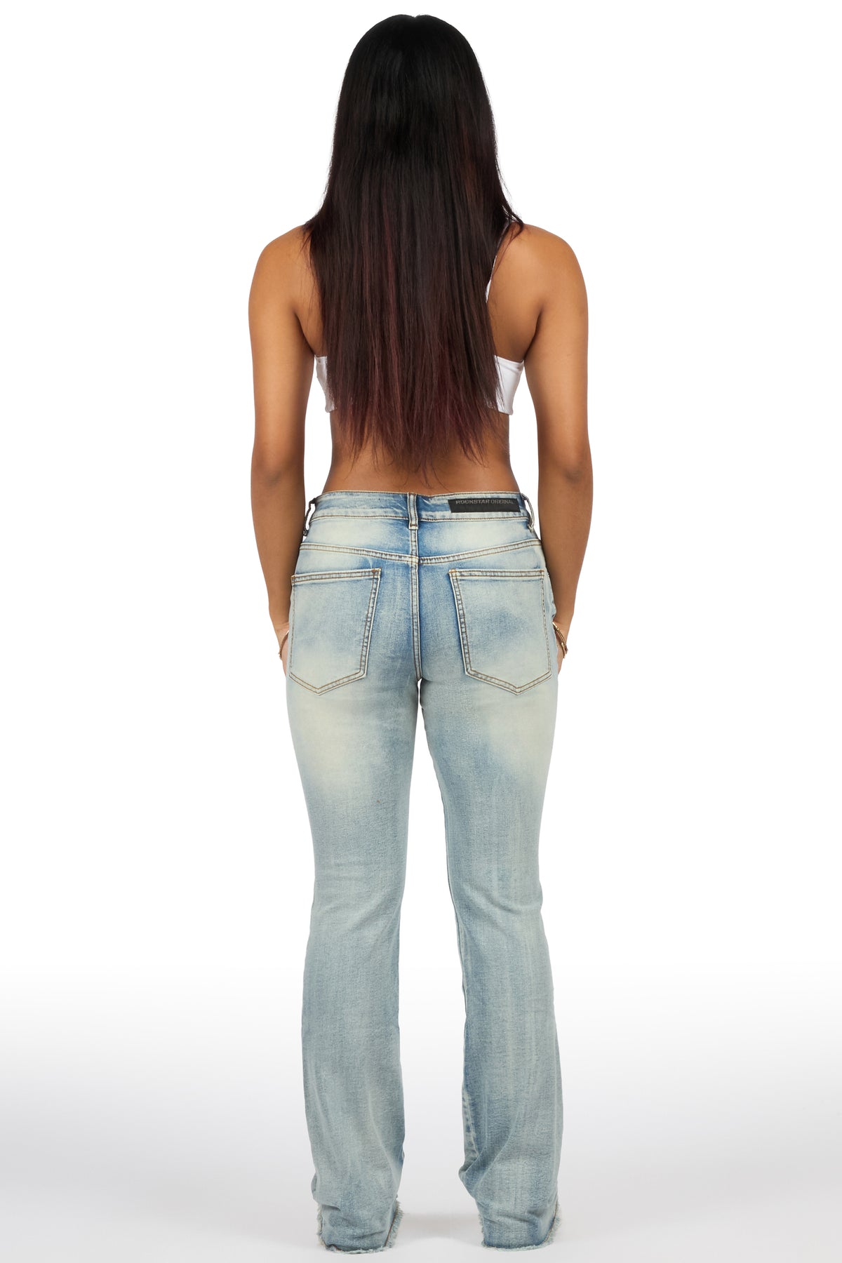 Tiriea Light Wash Low Rise Stretch Bootcut Jean