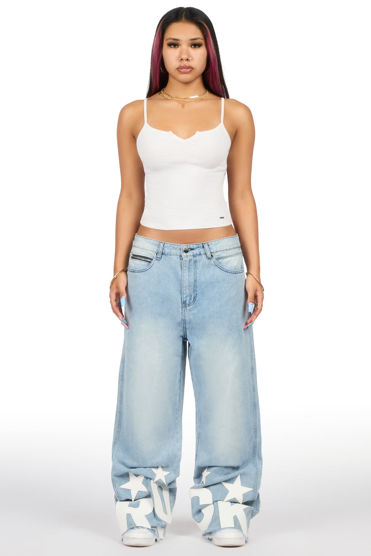 Kylani Blue Baggy Fit Jean