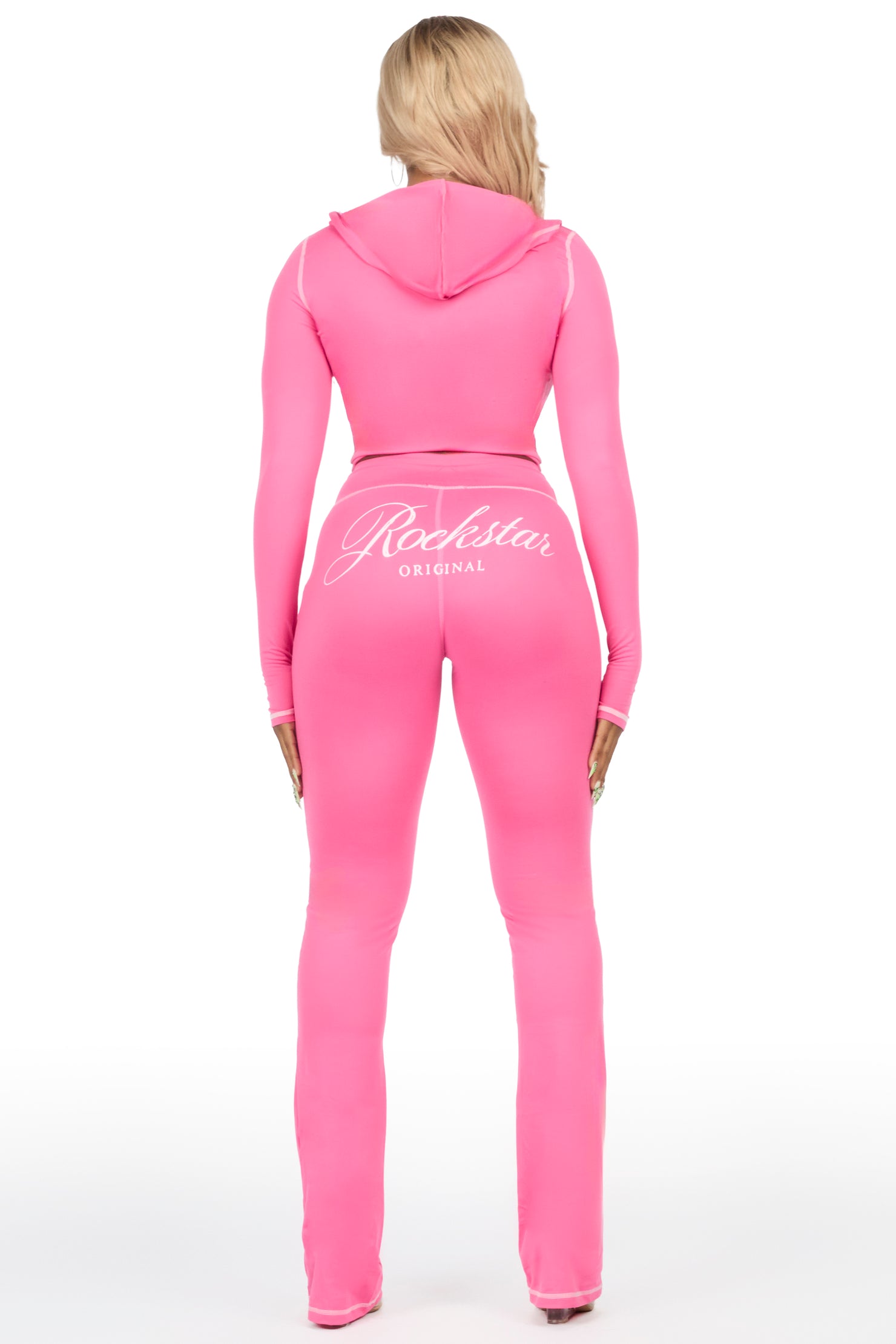 Arzena Pink Zip Up Lounge Track Set