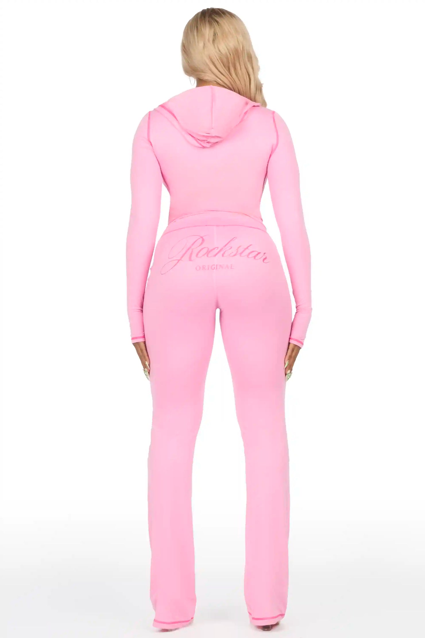 Arzena Pink/Pink Zip Up Lounge Track Set