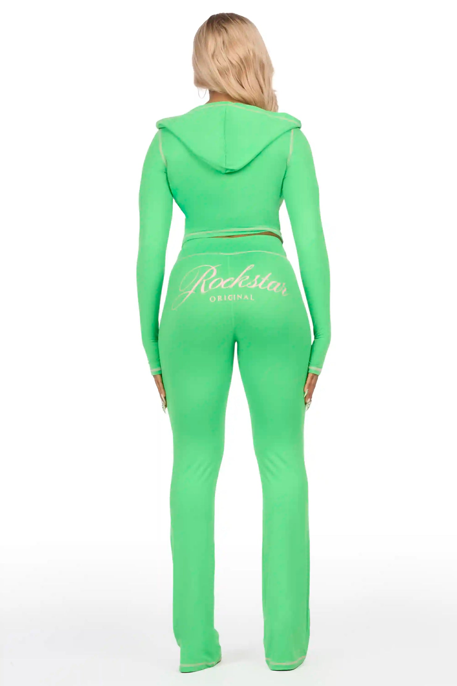Arzena Green/Pink Zip Up Lounge Track Set