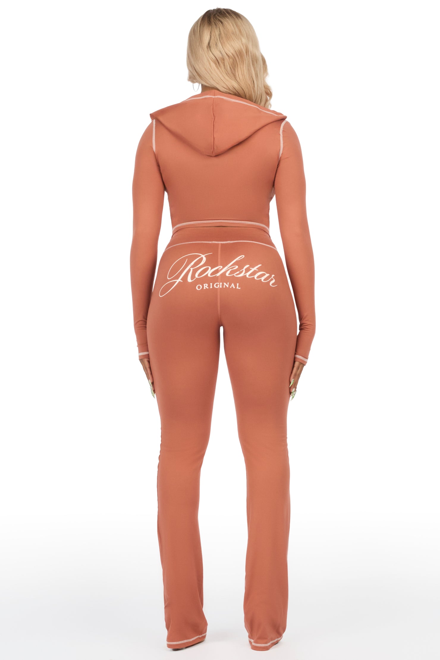 Arzena Brown Zip Up Lounge Track Set