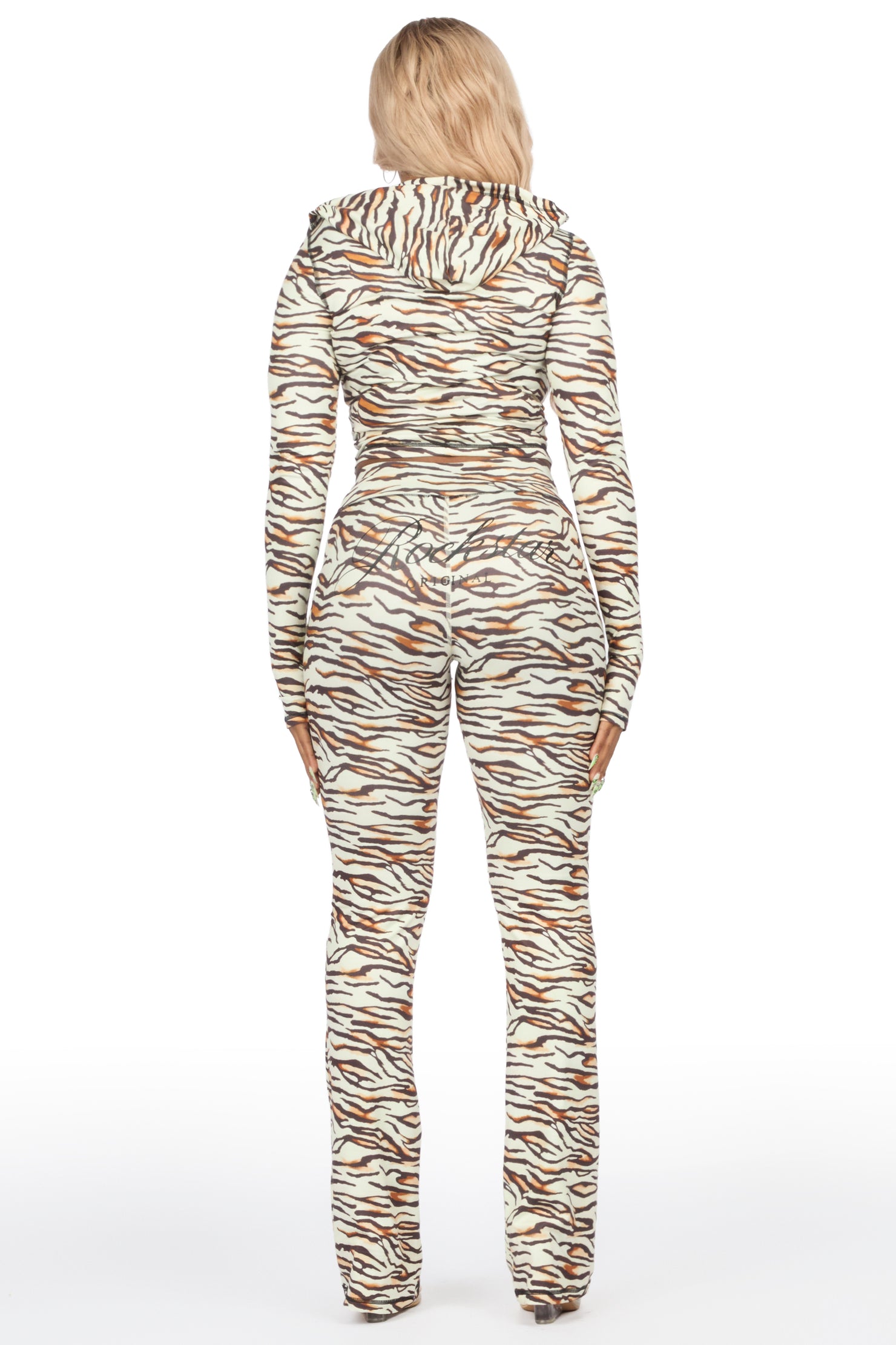 Arzena Brown Zebra Zip Up Lounge Track Set