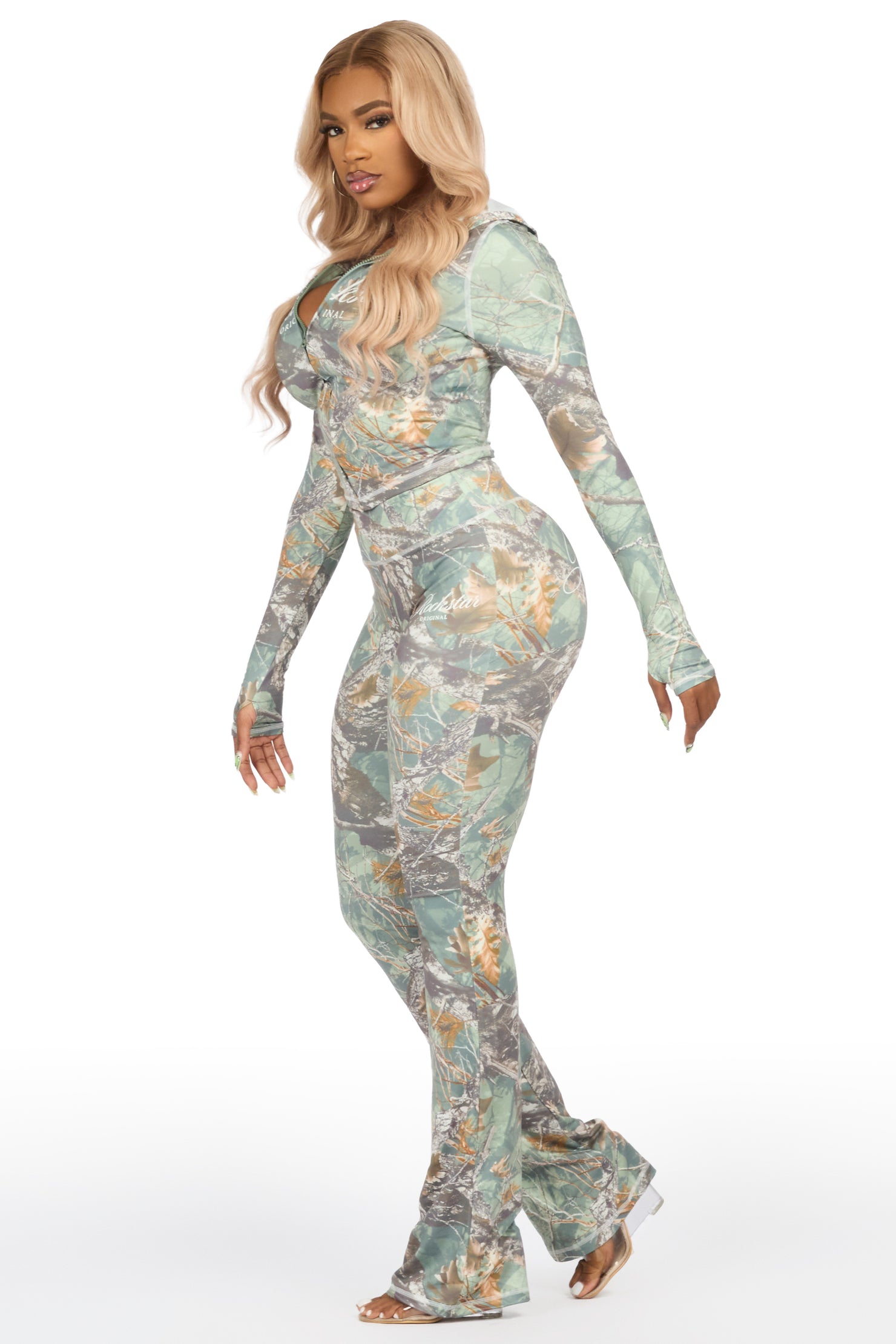 Arzena Tree Camo Zip Up Lounge Track Set