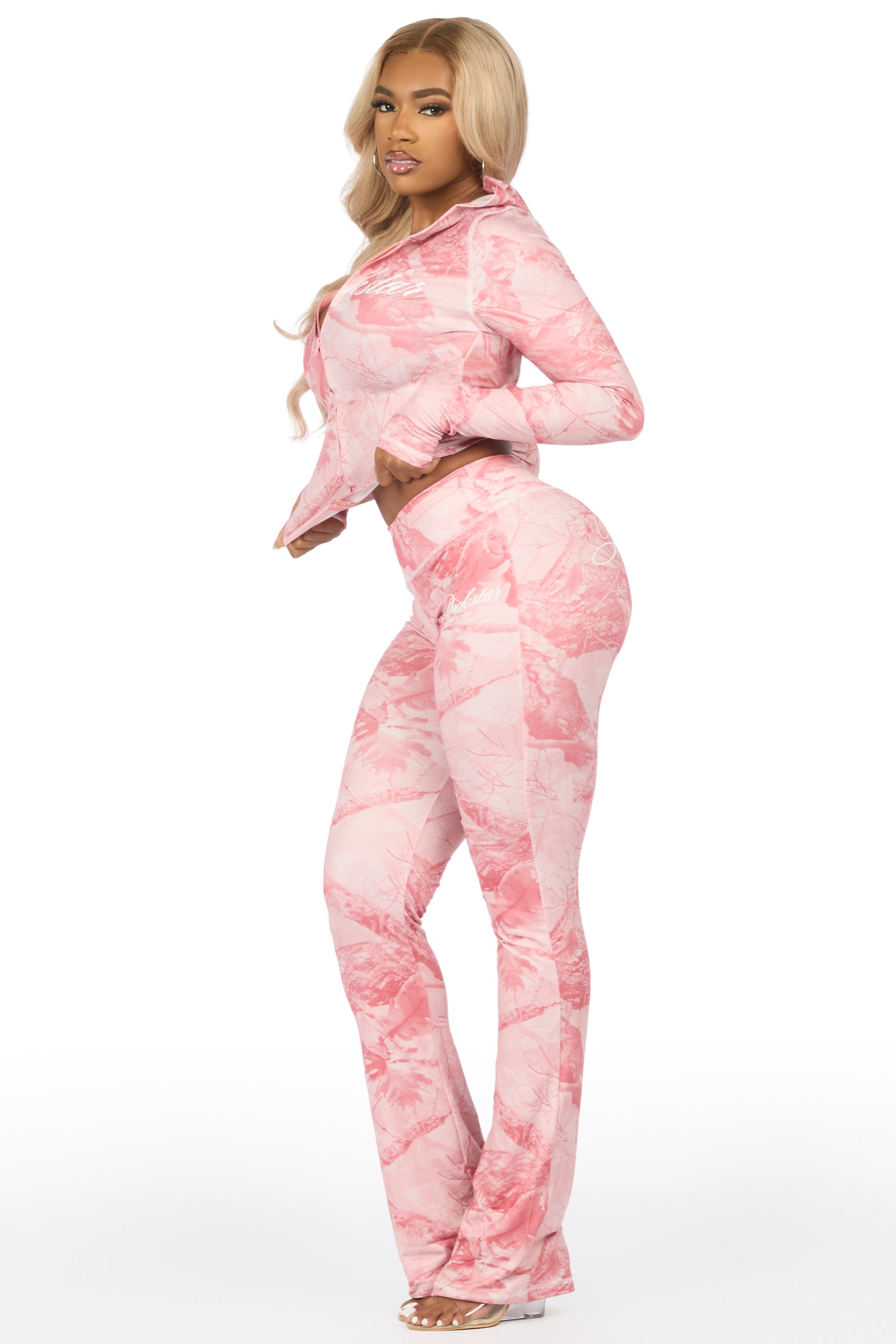 Arzena Brown Tree Camo Zip Up Lounge Track Set