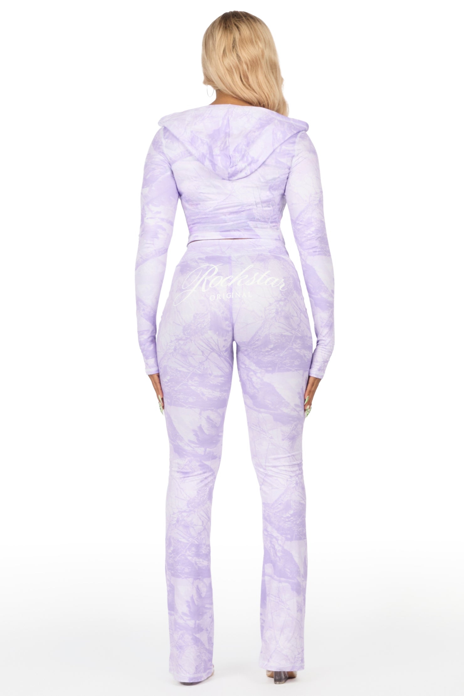 Arzena Purple Tree Camo Zip Up Lounge Track Set