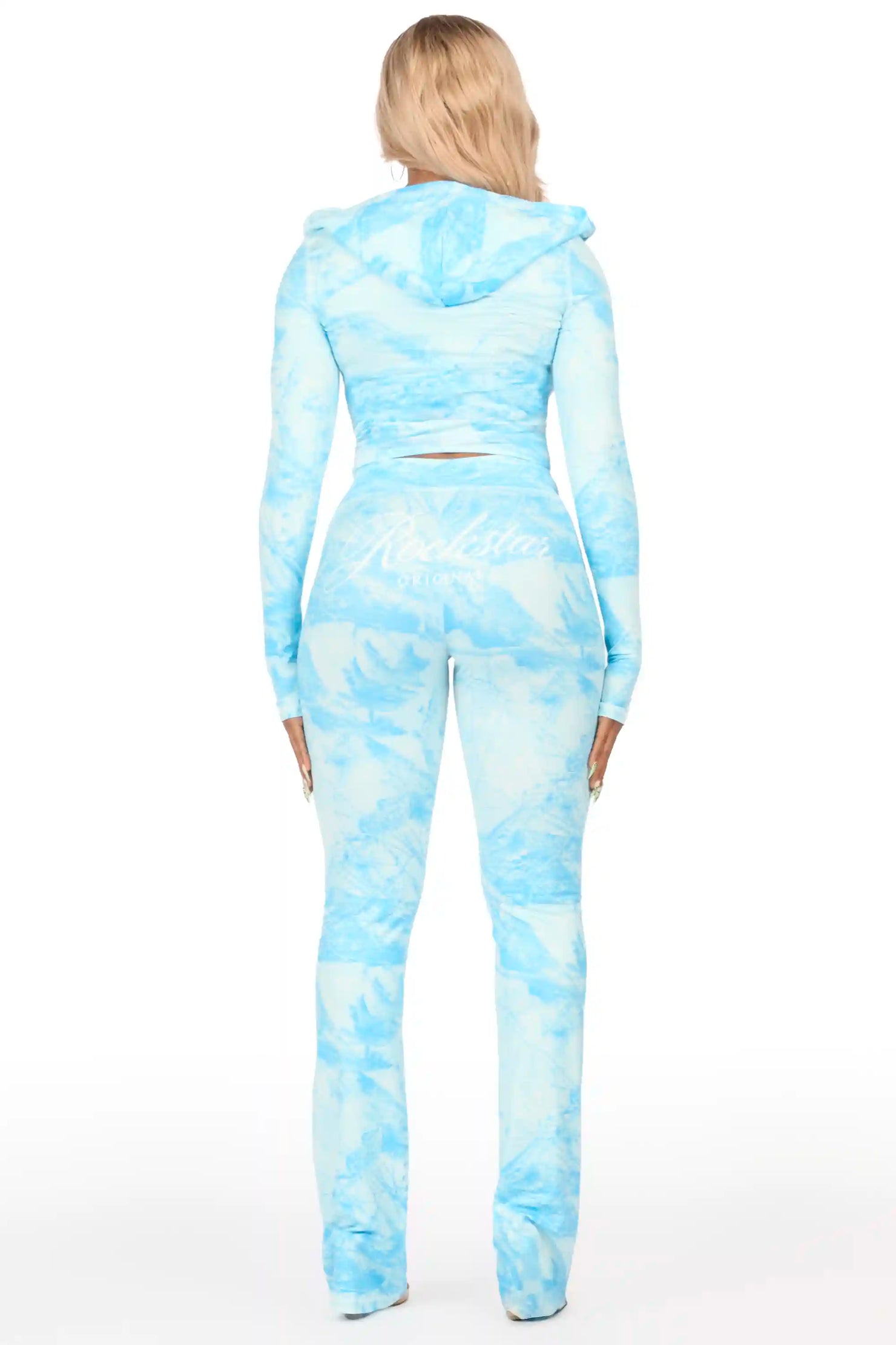 Arzena Blue Tree Camo Zip Up Lounge Track Set