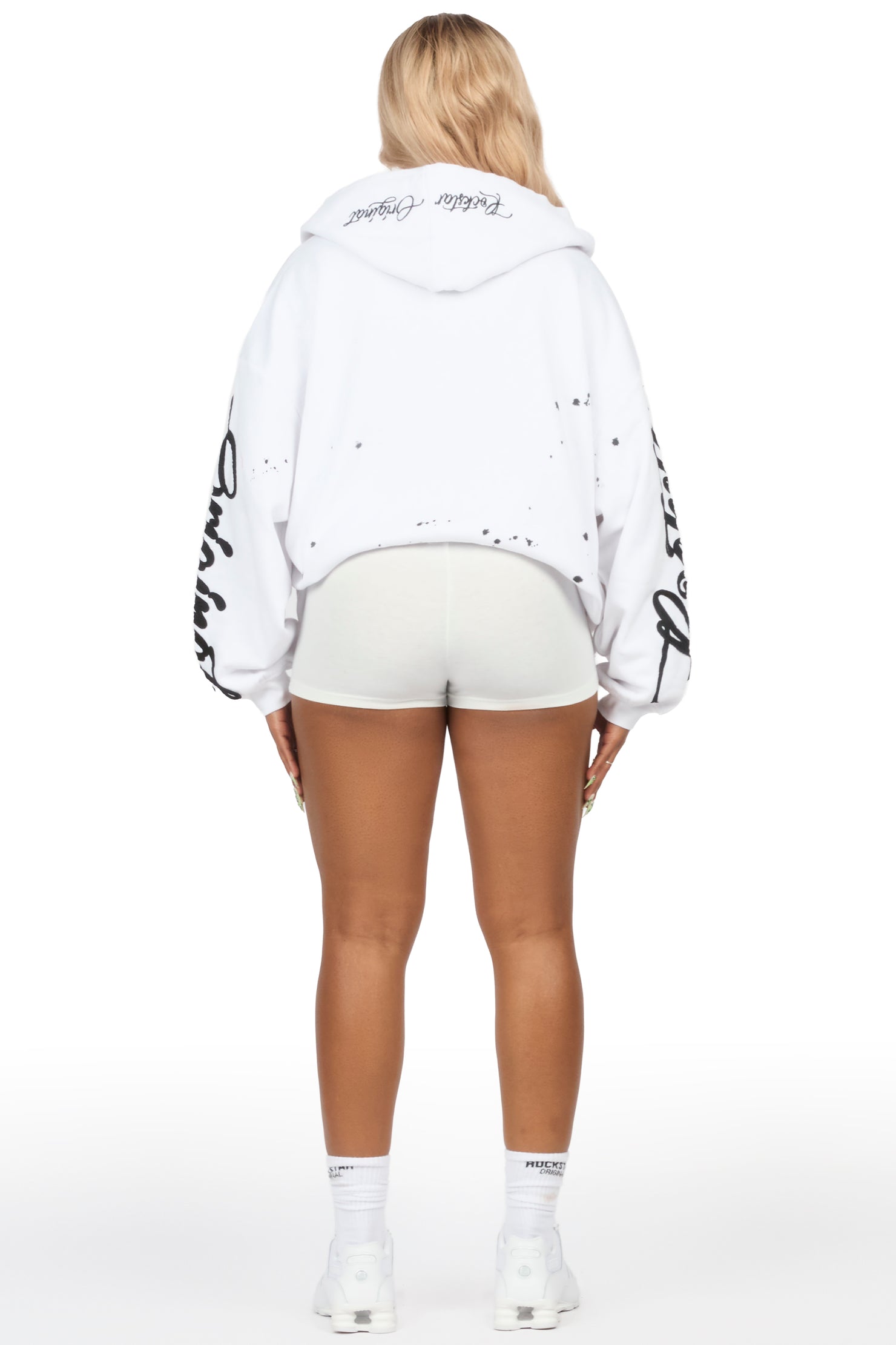 Nakesha White Zip Up Hoodie