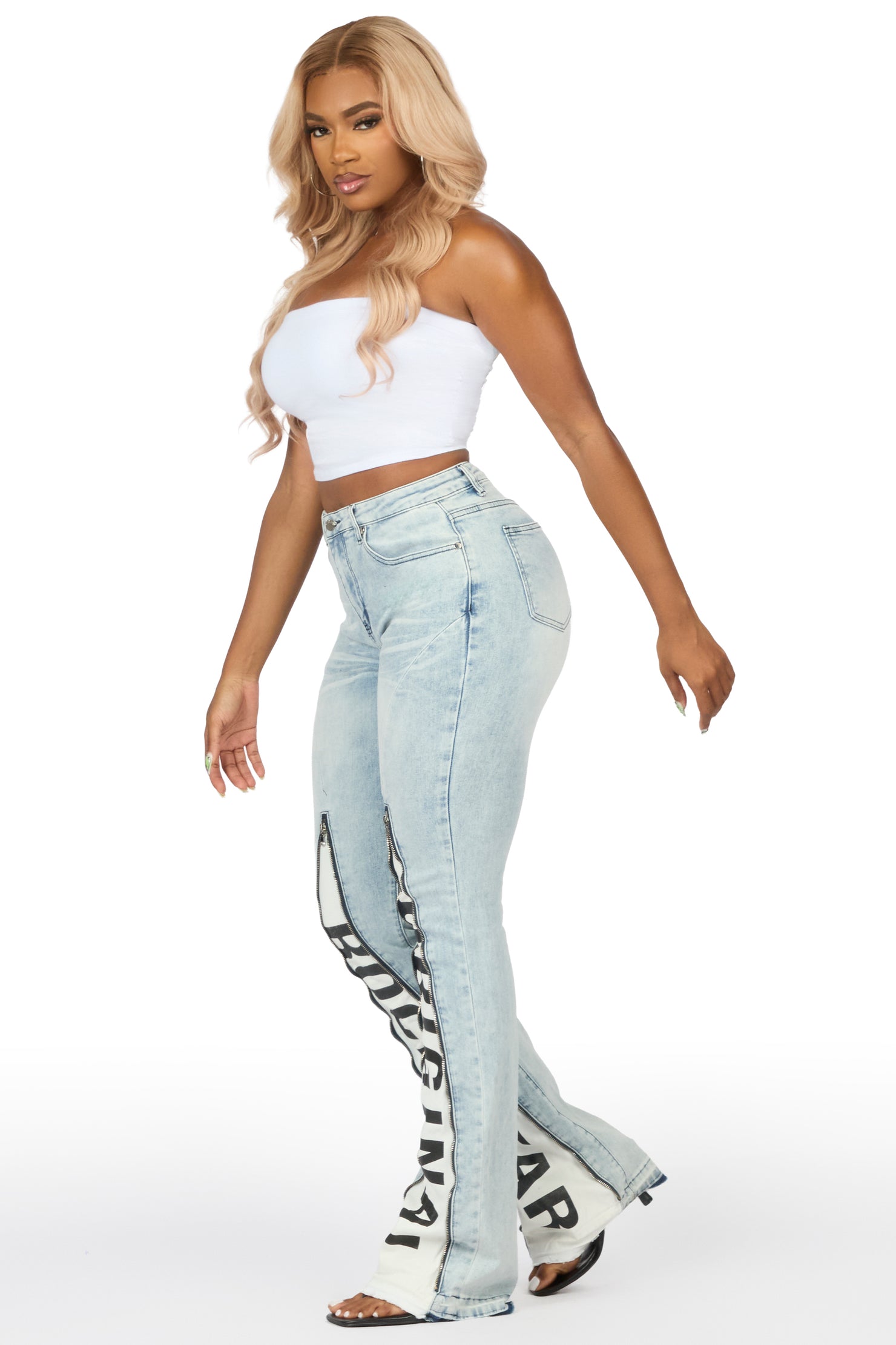 Debay Light Wash Stacked Flare Jean