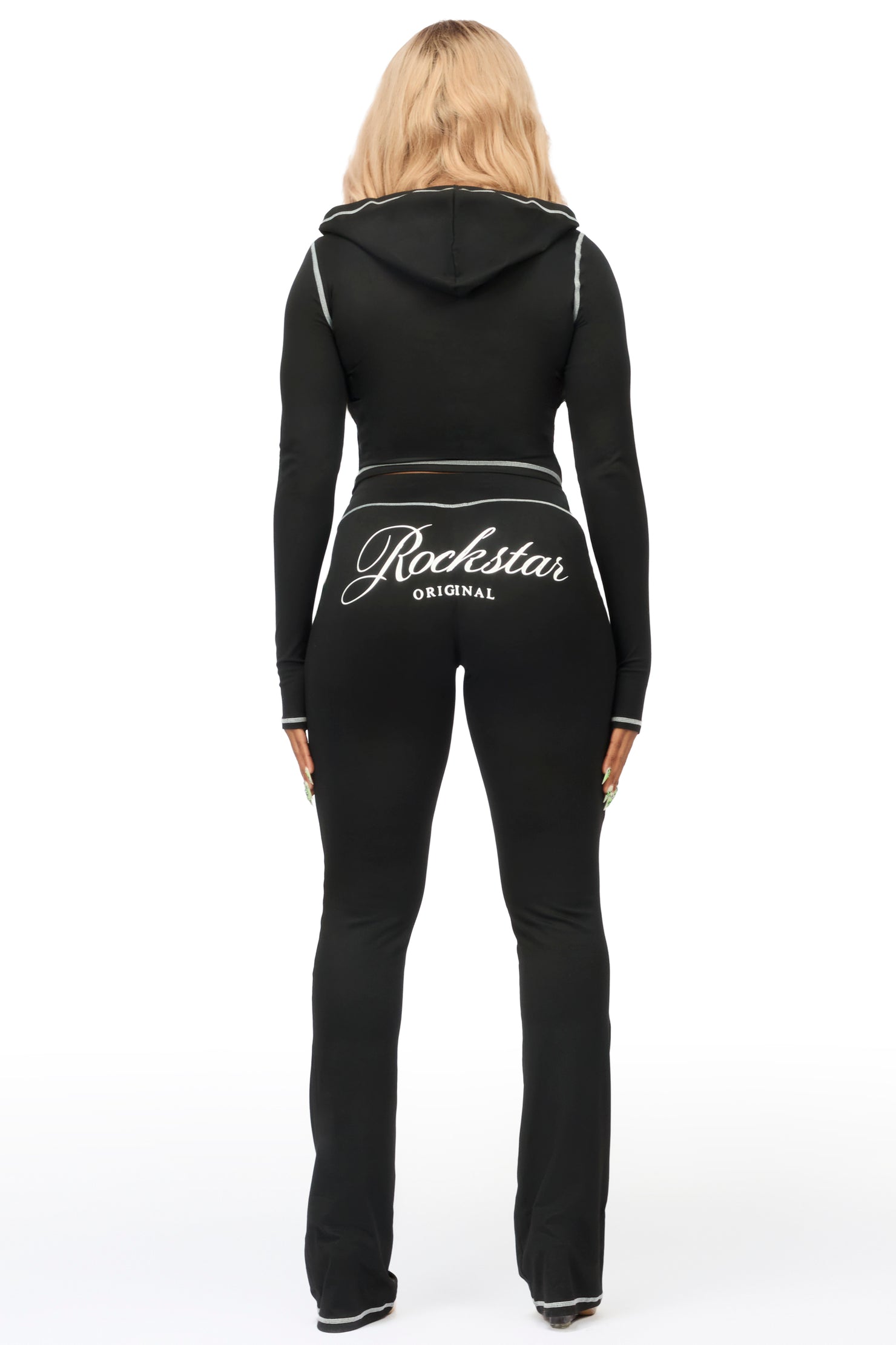 Arzena Black Zip Up Lounge Track Set