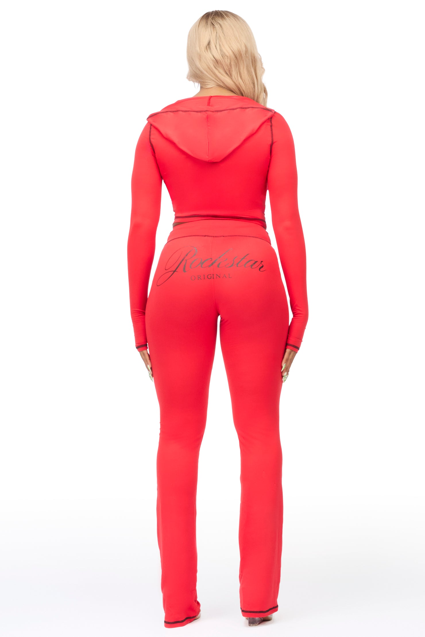 Arzena Red/Black Zip Up Lounge Track Set
