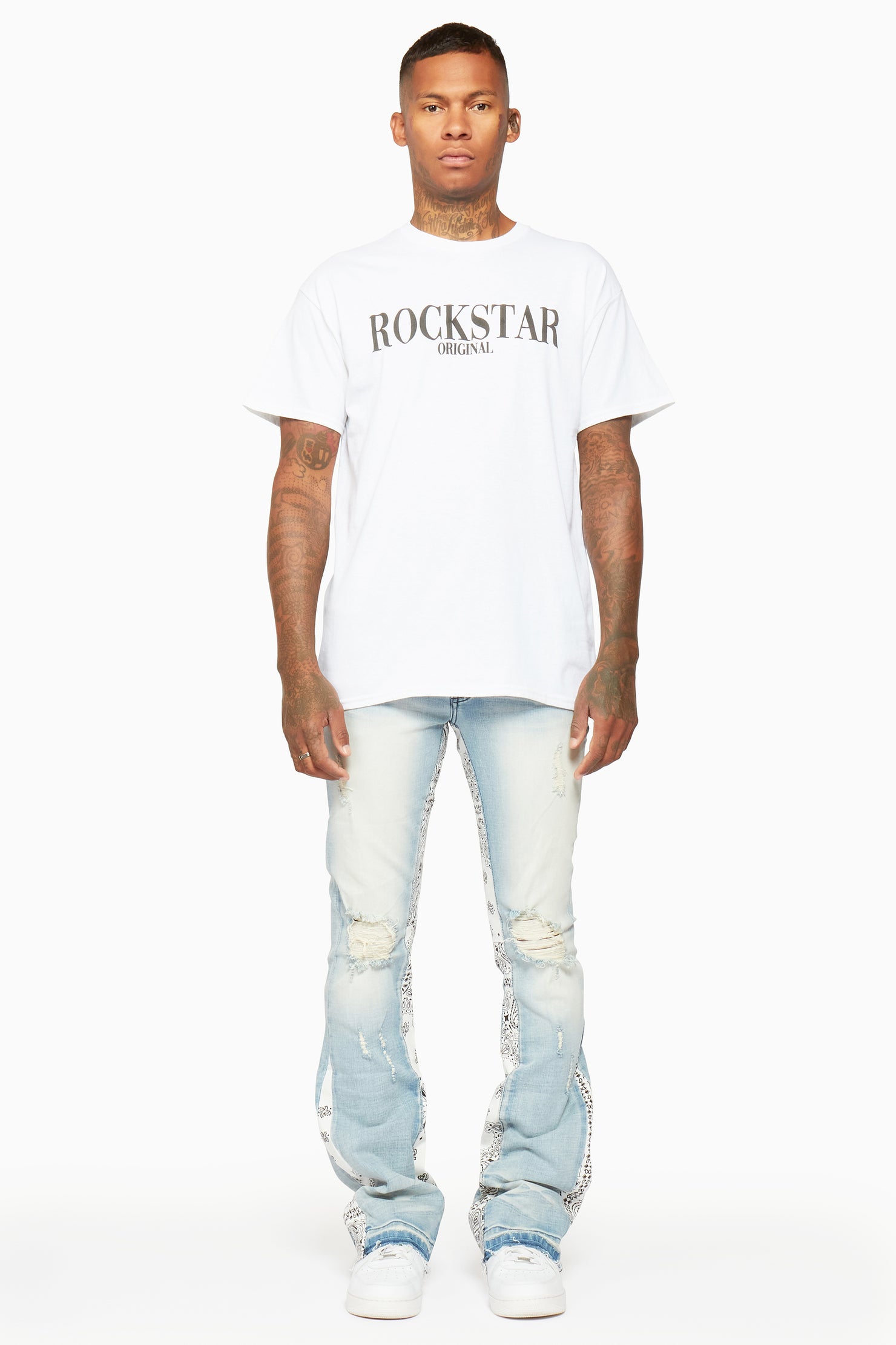 Wiz Blue Stacked Flare Jean