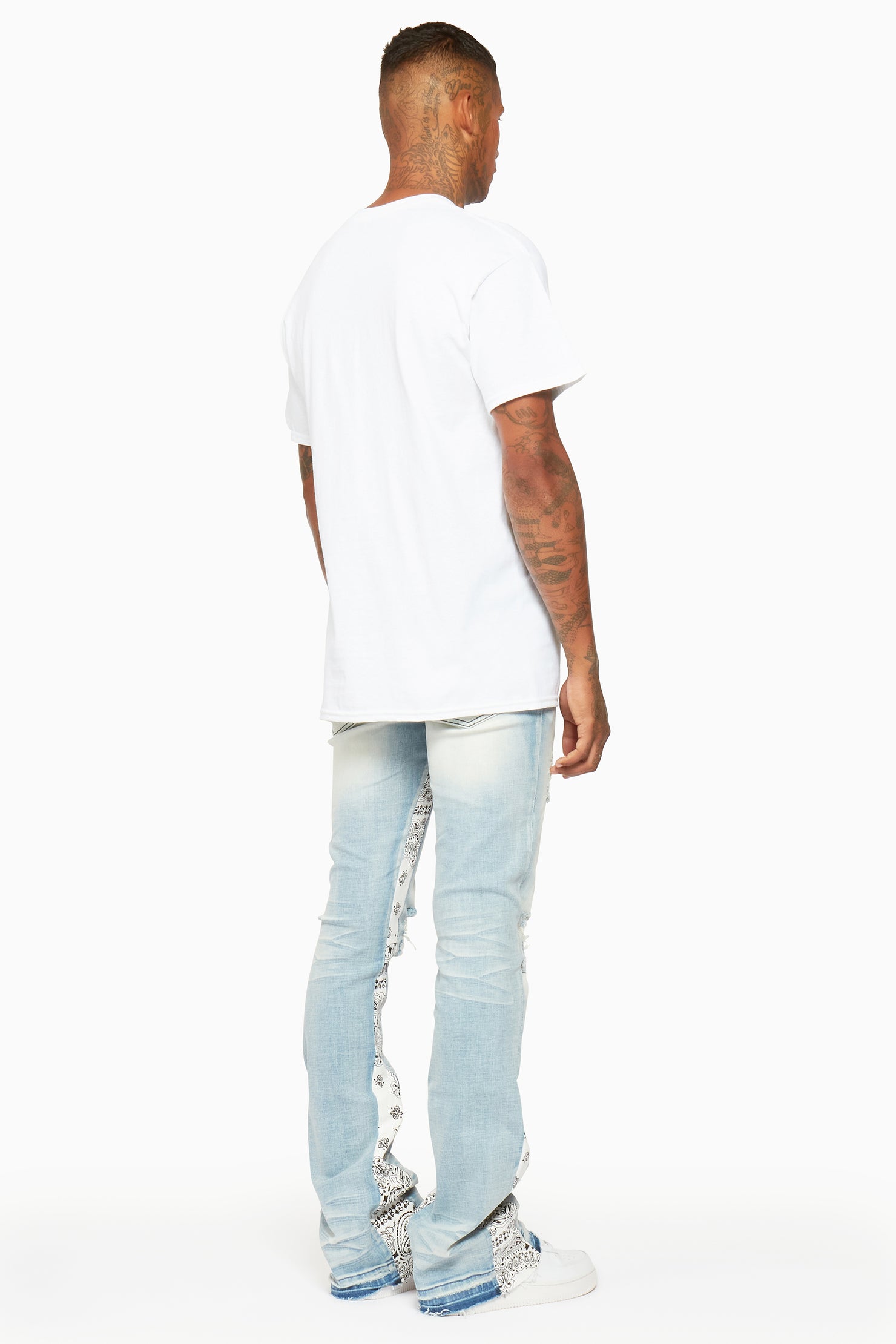 Wiz Blue Stacked Flare Jean