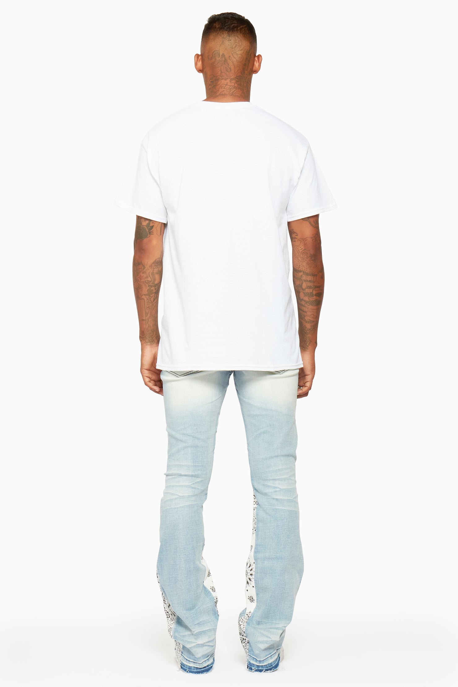 Wiz Blue Stacked Flare Jean