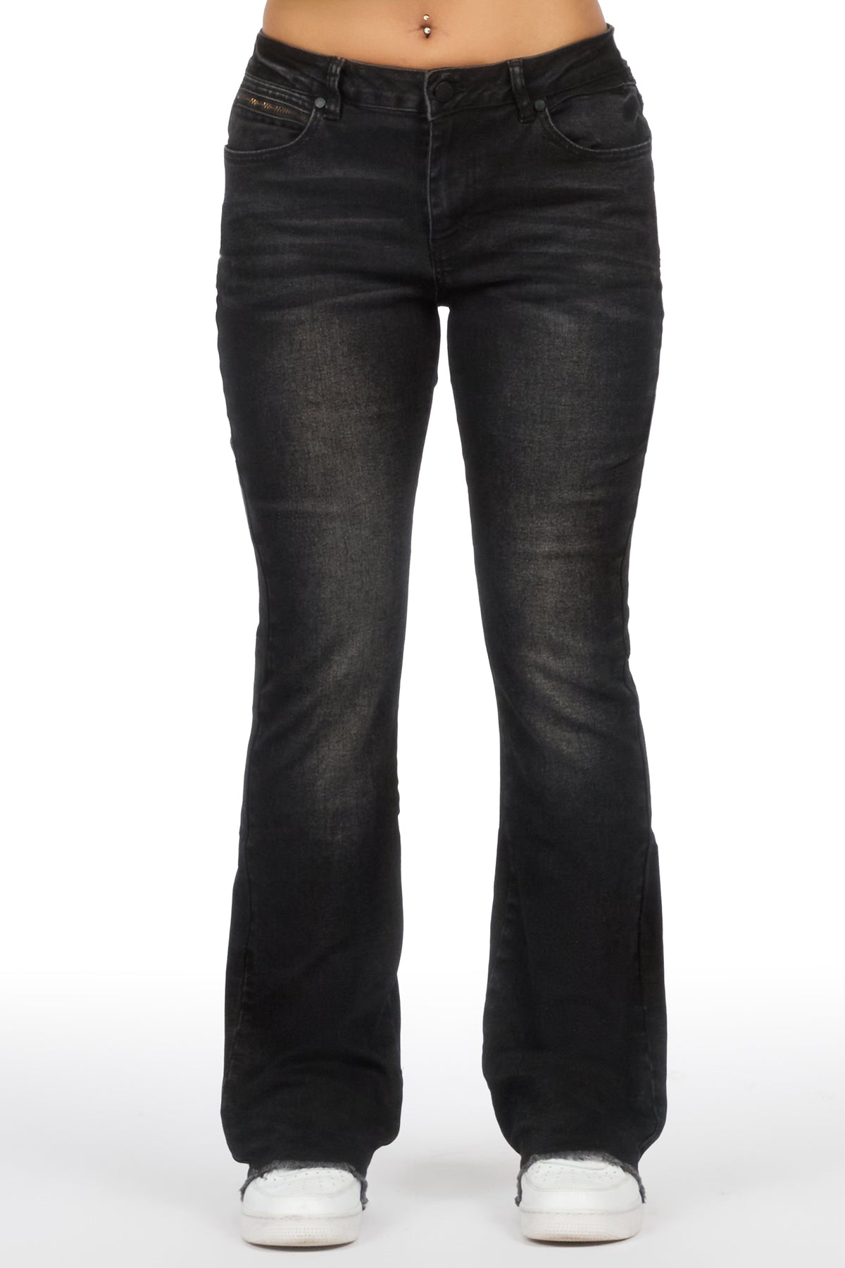 Tiriea Black Low Rise Stretch Bootcut Jean