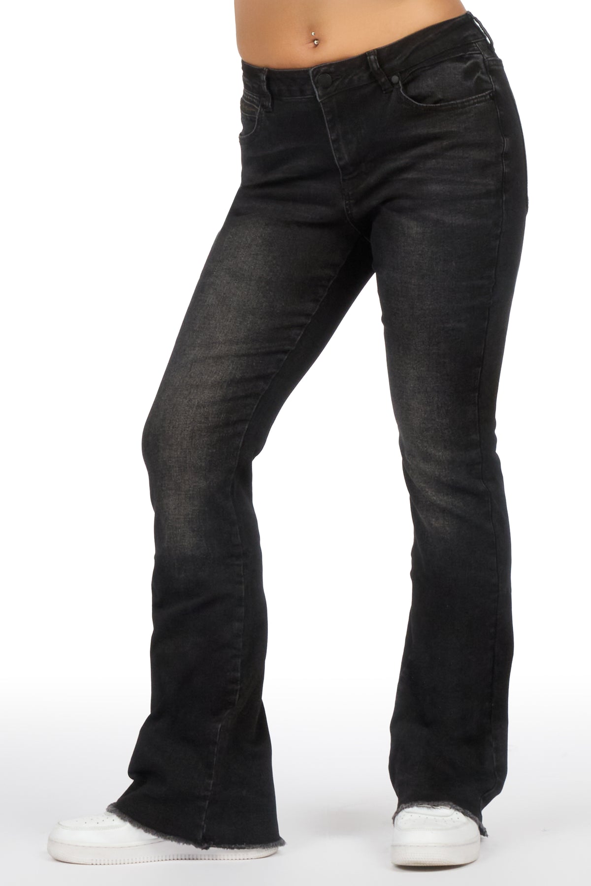Tiriea Black Low Rise Stretch Bootcut Jean