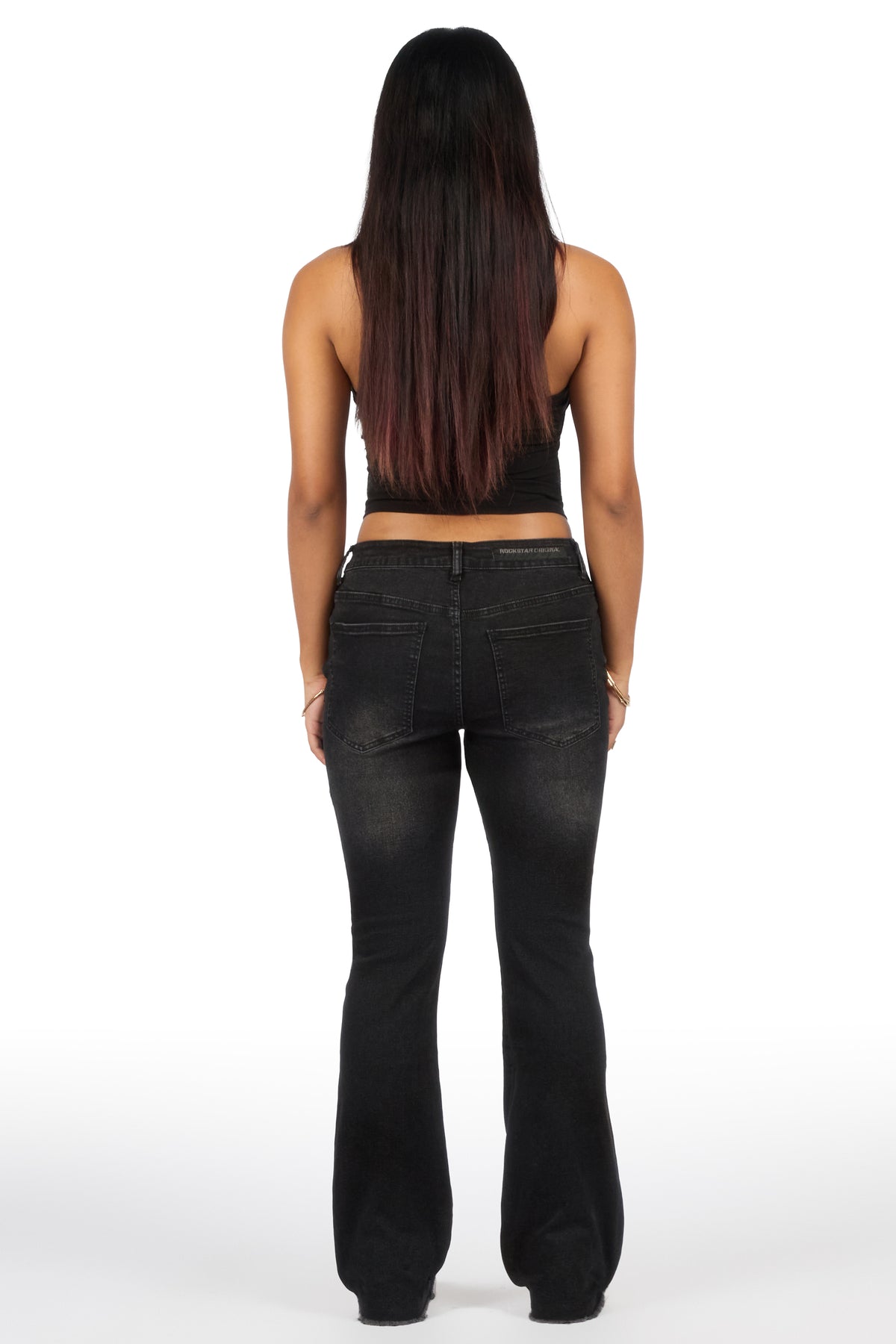 Tiriea Black Low Rise Stretch Bootcut Jean
