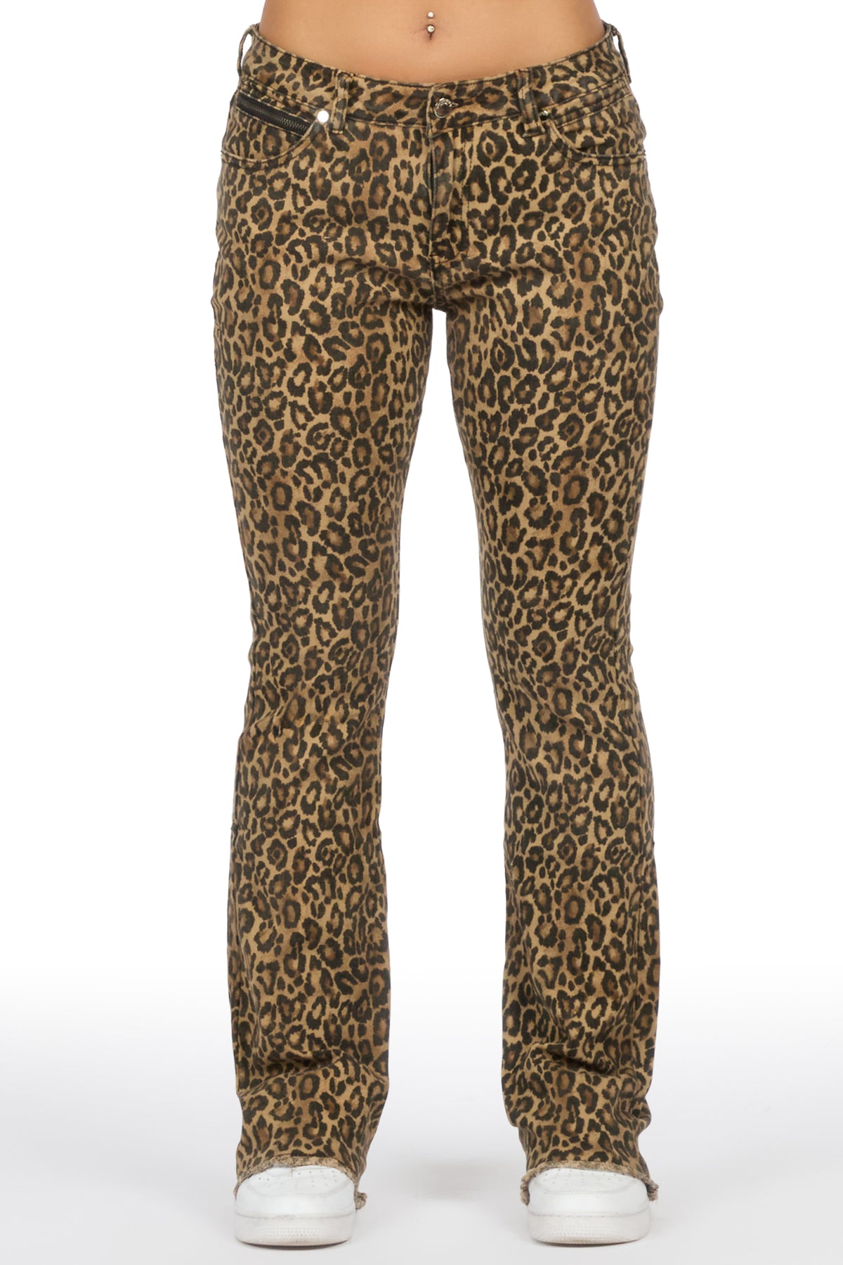 Tiriea Cheetah Low Rise Stretch Bootcut Jean