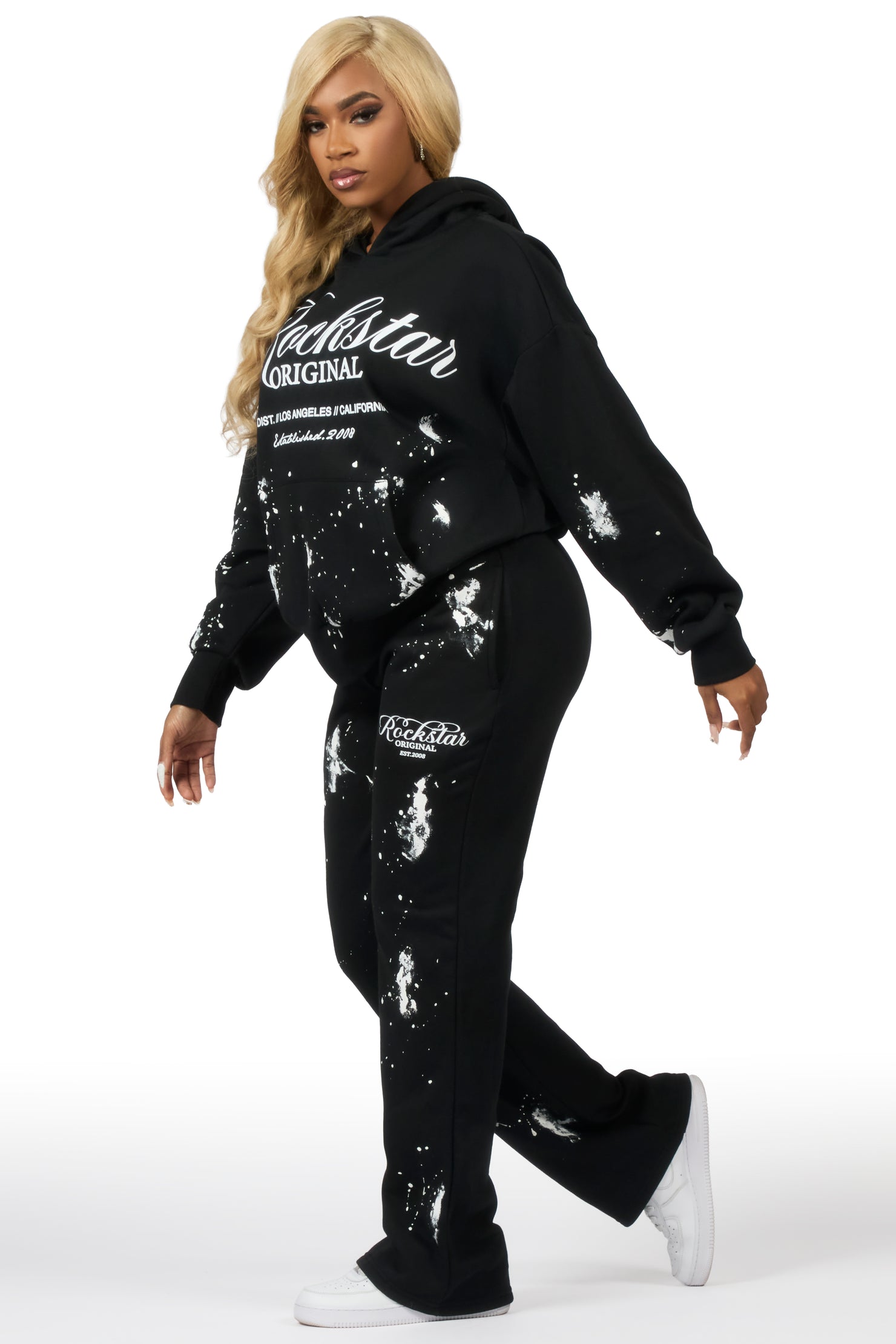 Cresensia Black Relaxed Fit Track Set