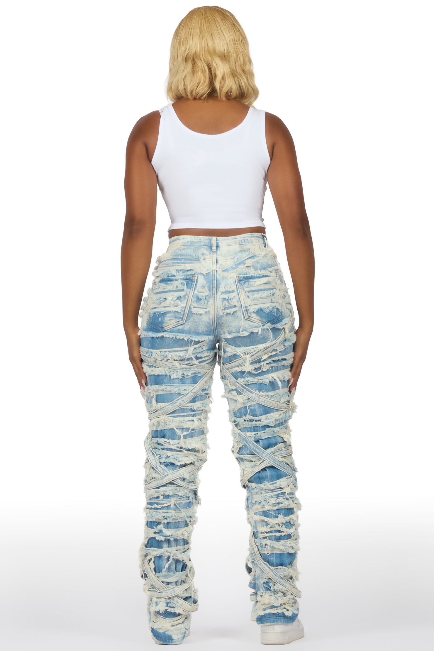 Kelia Light Wash Distressed Jean